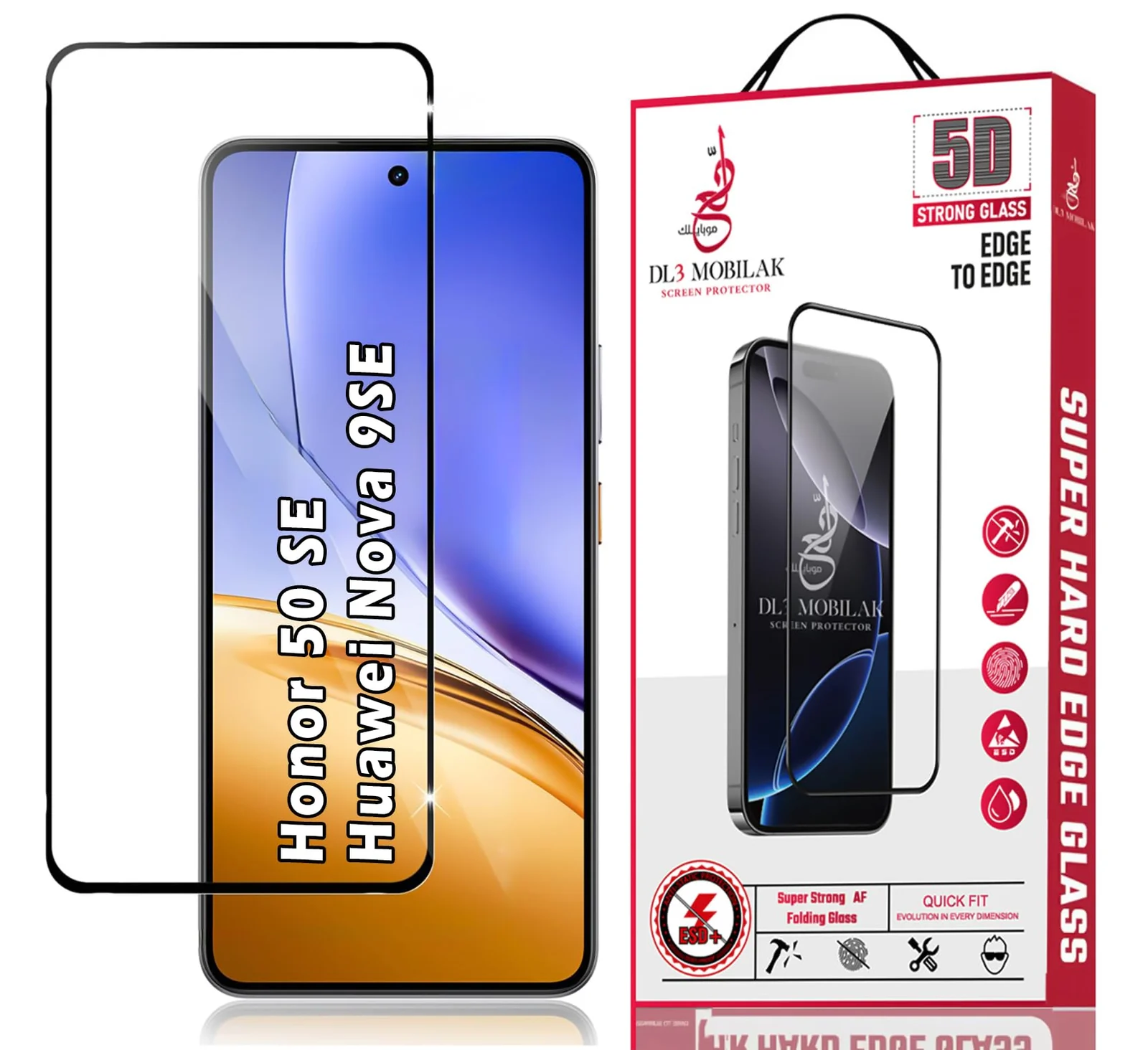 DL3 Mobilak for Huawei Nova 9 SE/Honor 50 SE Tempered Glass Screen Protector, 9H Hardness Anti-Scratch Tempered Glass flim, Case Friendly, Anti-Scratch - Clear