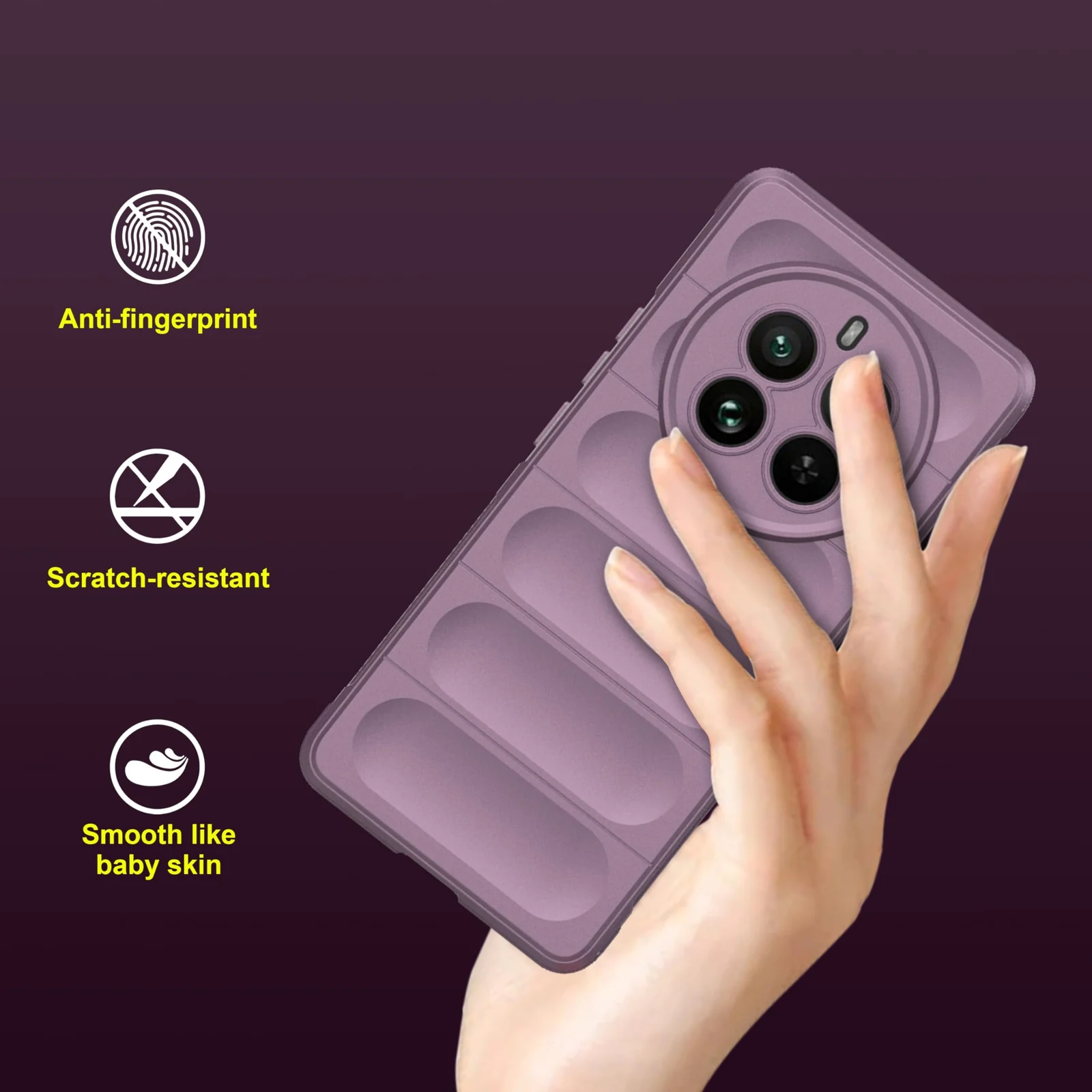DL3 Mobilak Soft Silicone Protective Case for realme 12 Pro / realme 12 Pro Plus with Camera Protection and Shockproof Design - Purple