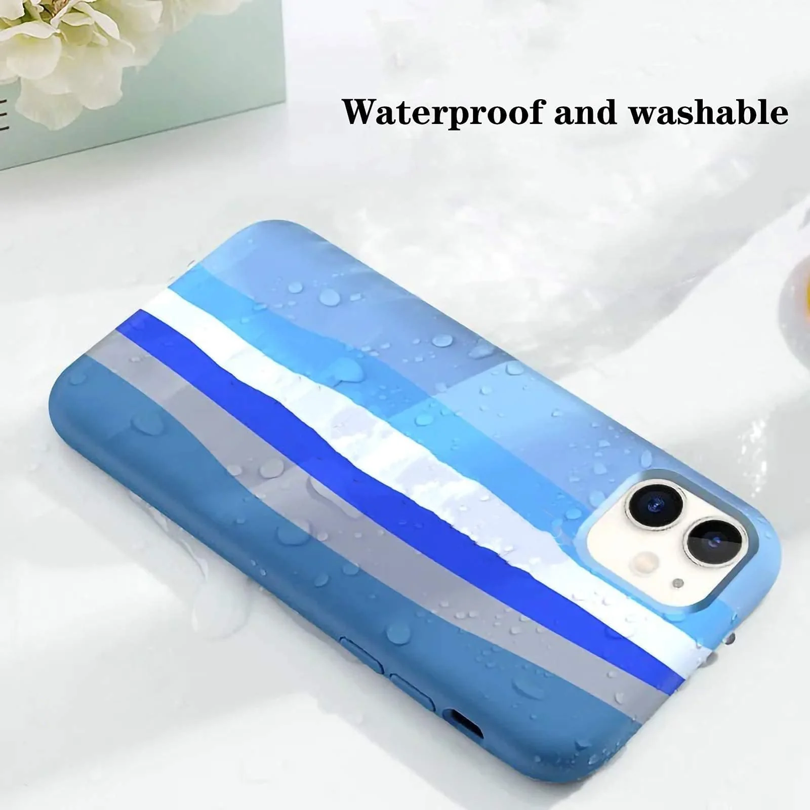 DL3 Mobilak Liquid Silicone Protective Case for iPhone 14 (6.1 Inch) with Camera Protection and Microfiber Lining - Multicolor 3