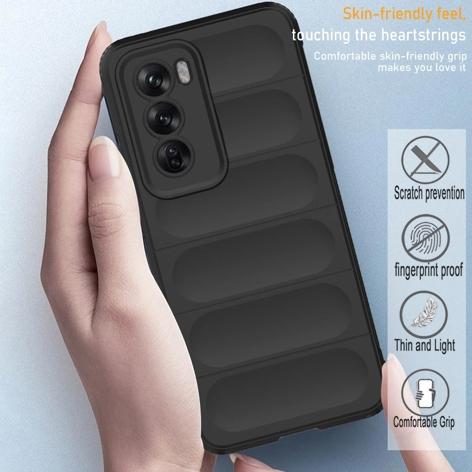 DL3 Mobilak Rugged Protective Case for OPPO Reno 12 Pro 5G, Camera protection, Shock-absorbing protection, Non-slip grip - White