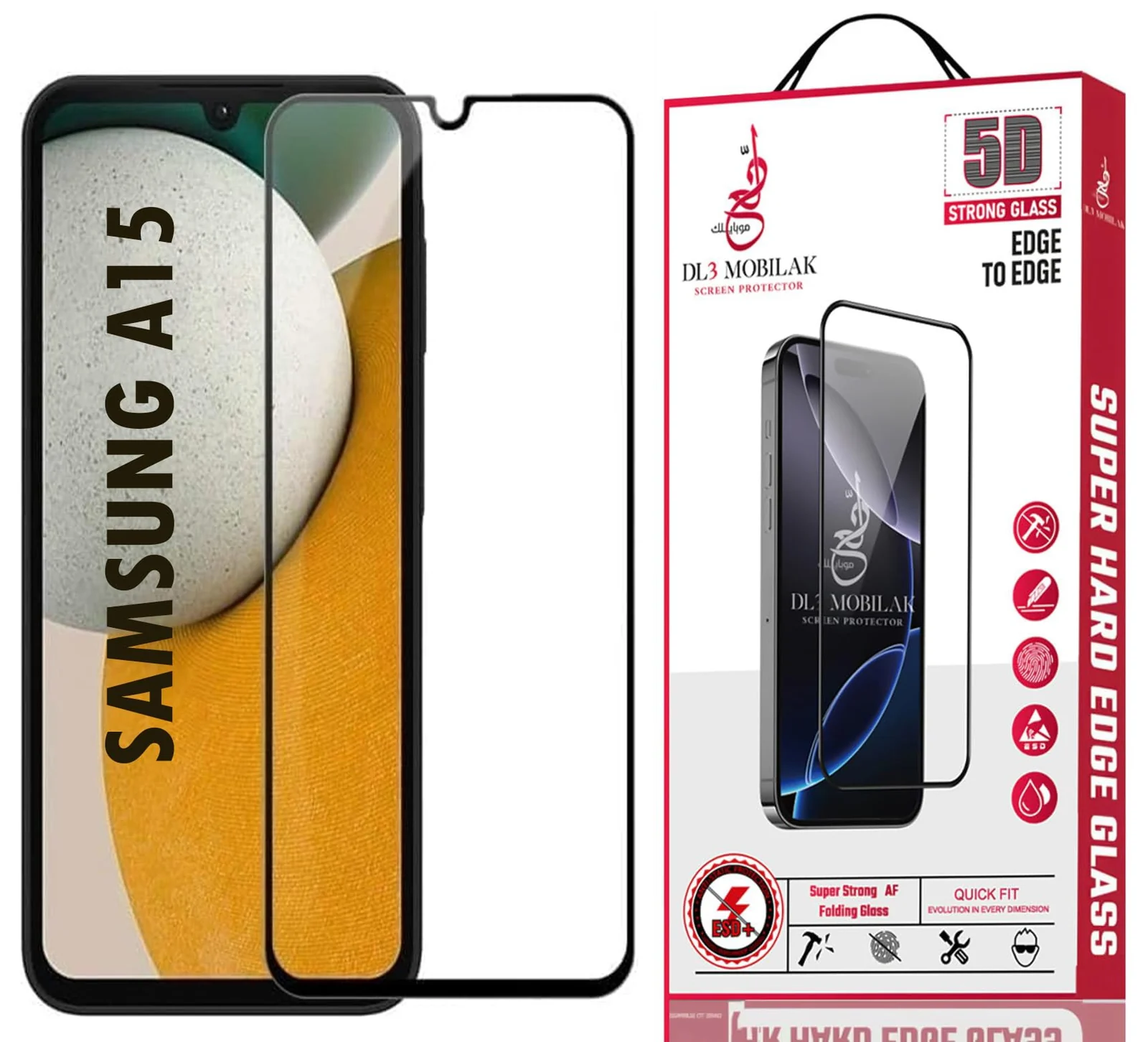DL3 Mobilak for Samsung Galaxy A15 Tempered Glass Screen Protector, 9H Hardness Anti-Scratch Tempered Glass flim, Case Friendly, Anti-Scratch - Clear