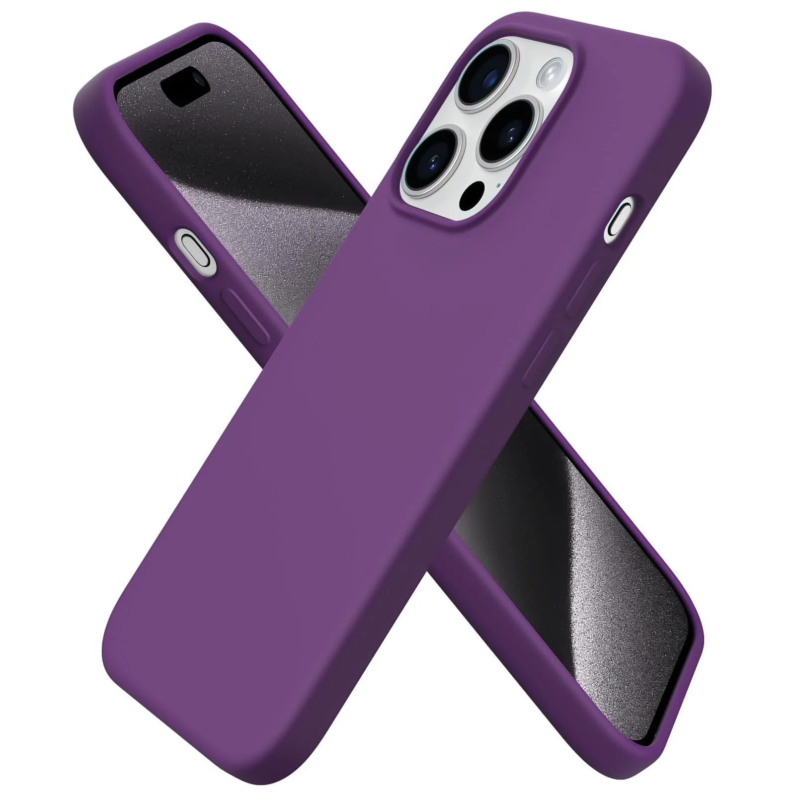DL3 Mobilak Liquid Silicone Protective Case for iPhone 12 Pro Max (6.7 Inch) with Camera Protection and Microfiber Lining - Violet