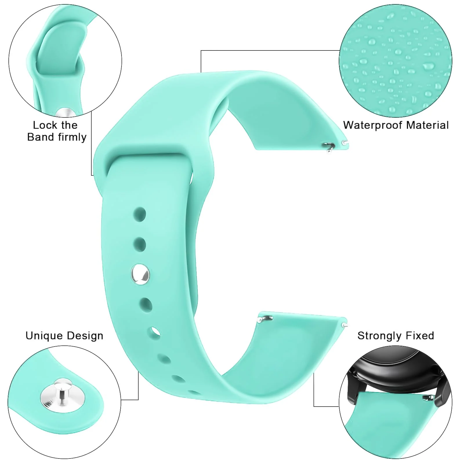 DL3 Mobilak Straps Compatible with Xiaomi Redmi Watch 5 Active/Redmi Watch 5 Lite Bracelets for Men Women, 22mm Soft Silicone Strap, Waterproof Adjustable Band Sports Replacement - Light Green