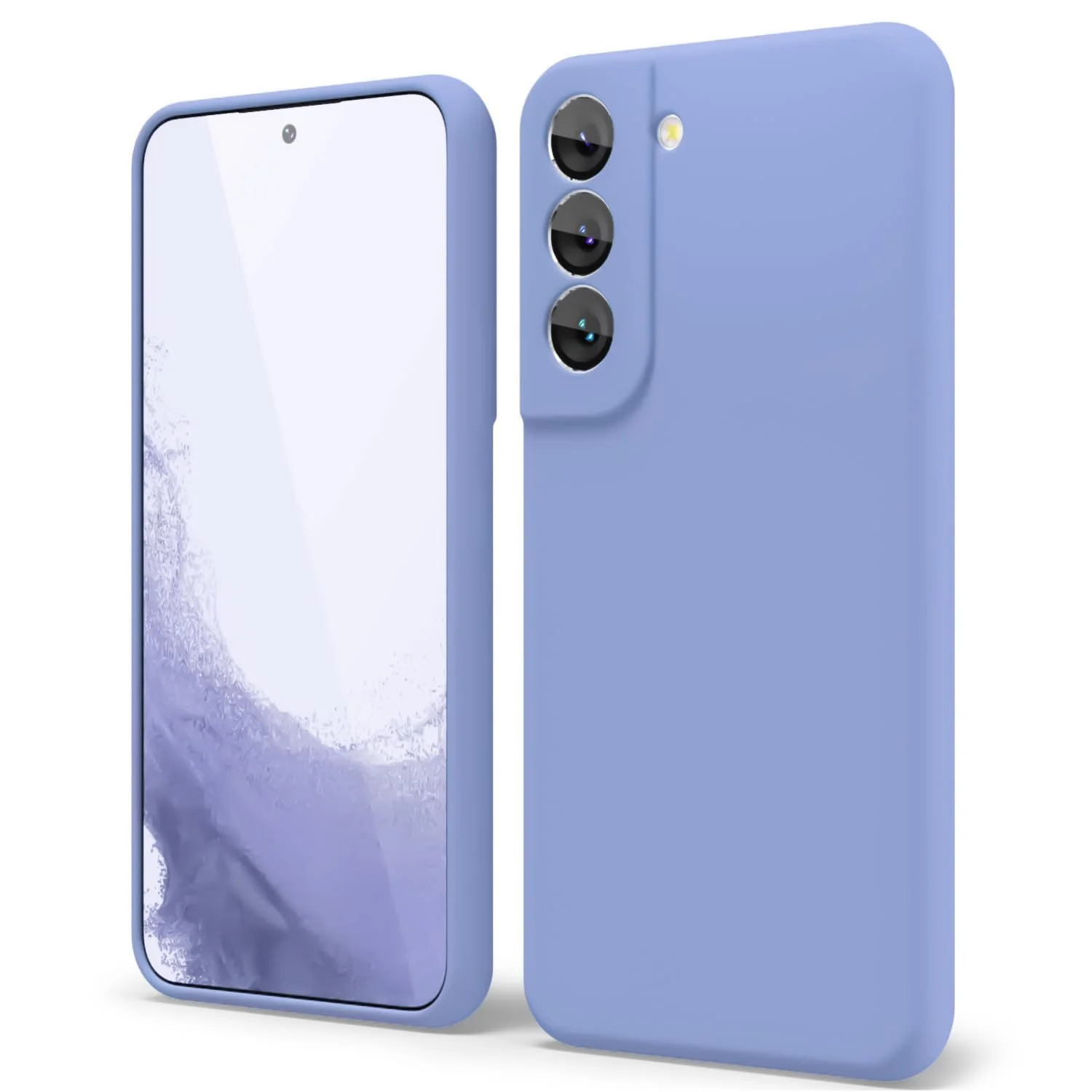 DL3 Mobilak Liquid Silicone Protective Case with Soft Microfiber Lining with Full Camera Protection for Samsung Galaxy S22 5G - Baby Blue