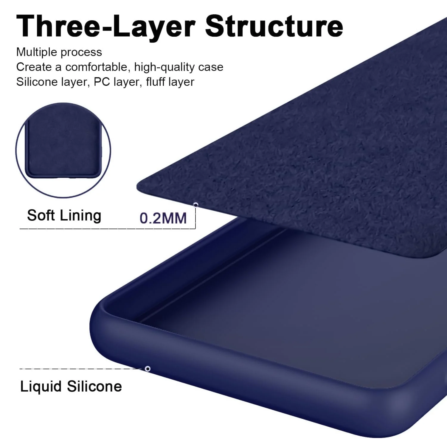 DL3 Mobilak Soft Silicone Protective Case for OPPO Reno 8T 4G with Microfiber Lining and Shockproof Design - Blue 2