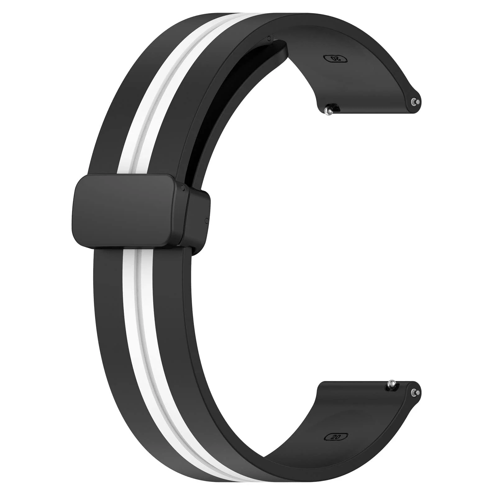 DL3 Mobilak 22MM Silicone Band Magnetic Clasp Strap For Xiaomi Redmi Watch 5 Active/5 Lite/Compatible with Samsung Galaxy Watch 46mm/Watch 3 45mm/Gear S3/Huawei watch (GT6 GT5 GT4 GT3 (A. ) - A.Black White