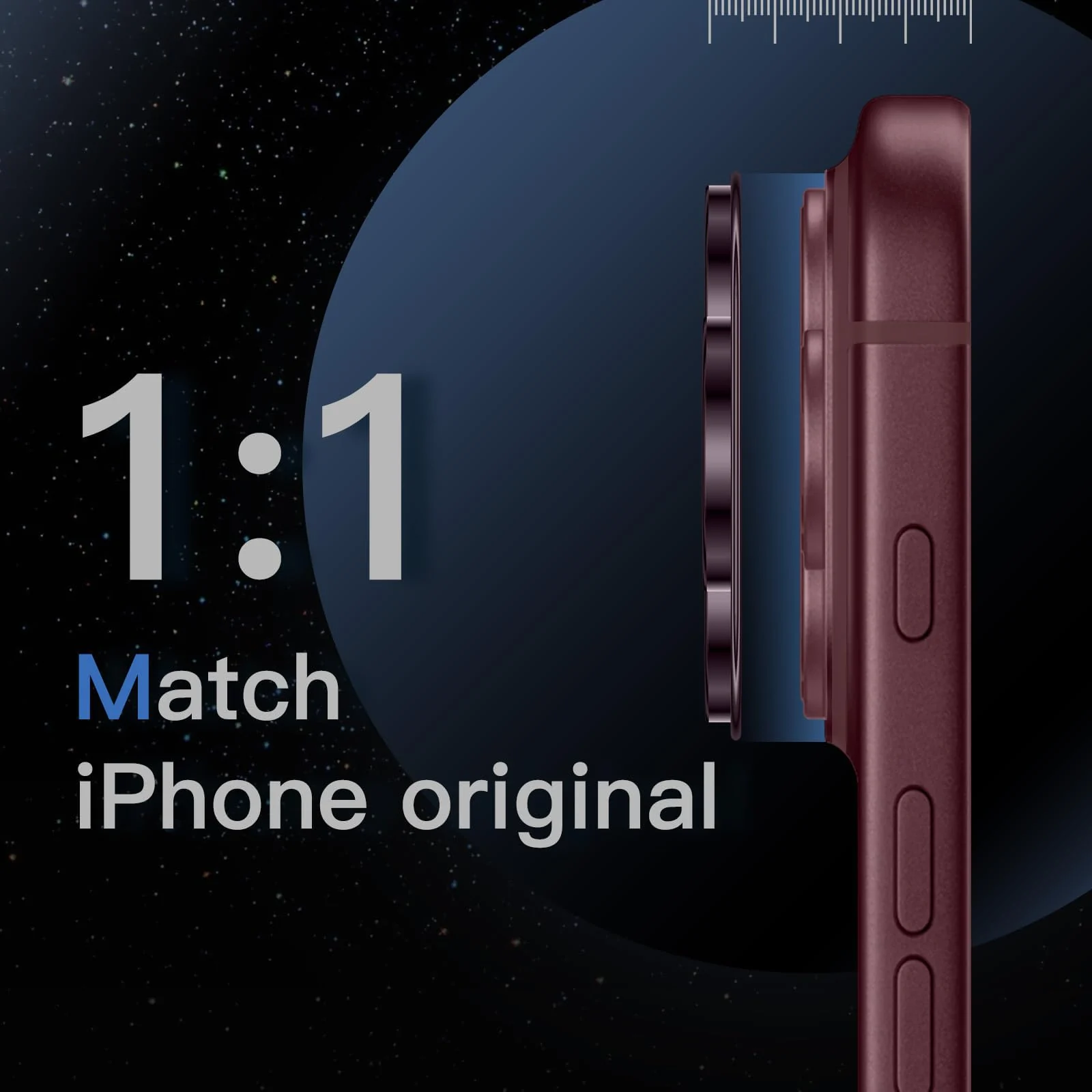DL3 MOBILAK Full Camera Lens Protector for Apple iPhone 18 Pro Max - Dark Cherry