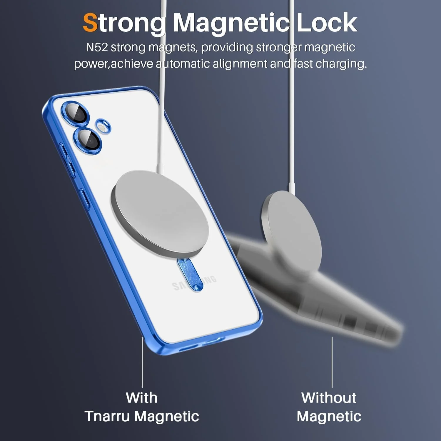 DL3 Mobilak Clear MagSafe-Compatible TPU Case and Camera Lens Protector for Samsung Galaxy A06 - Blue