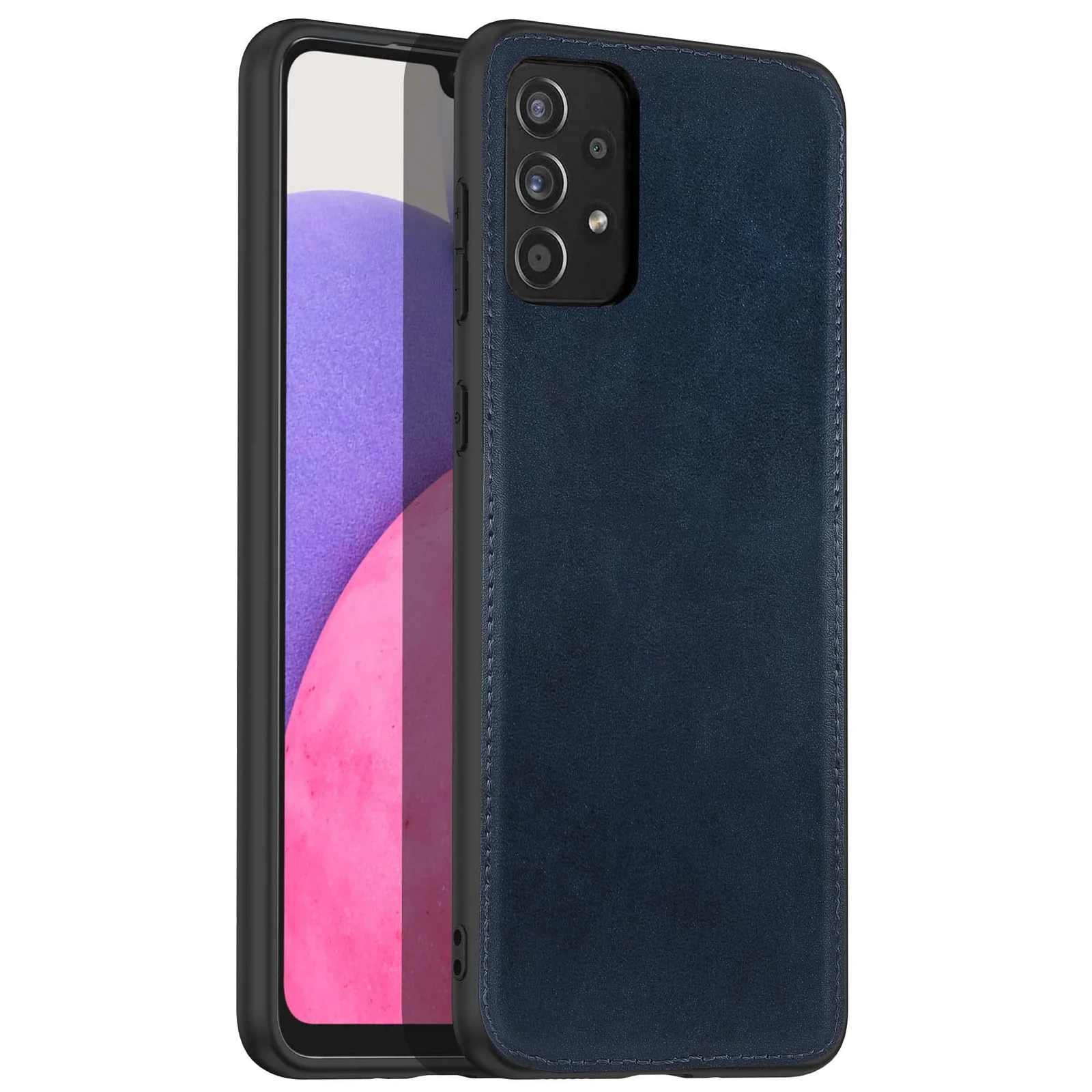 Dl3 Mobilak Case for Samsung Galaxy A72 Leather Case,Anti-Drop, Anti-Shock, Non-Slip Texture,Simple Cell Phong Cover (Gary)