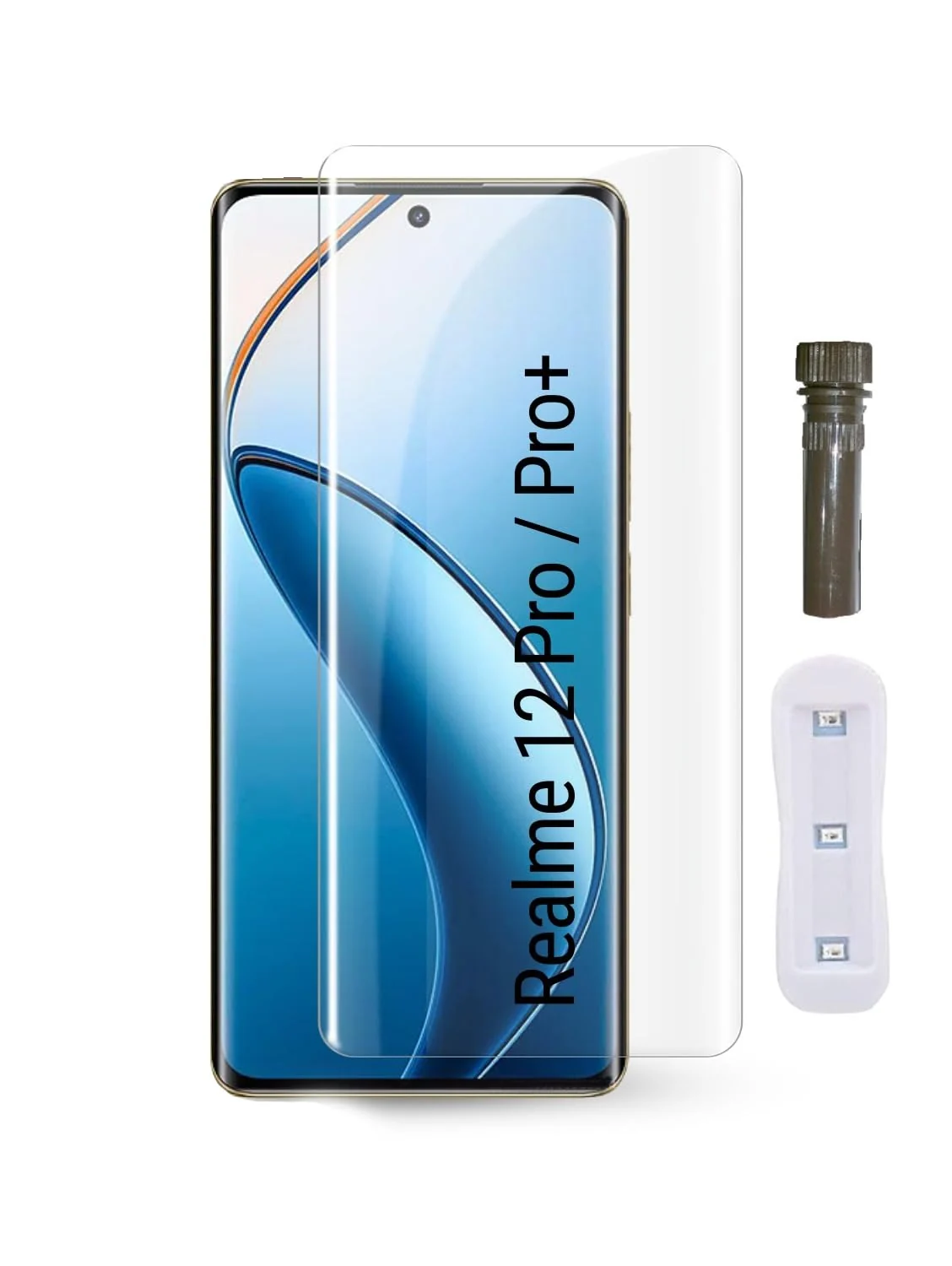 DL3 Mobilak Full Glass Screen Protector For realme 12 Pro 5G /realme 12 Pro Plus 5G UV Tempered Glass Full Glue Cover Screen Protector For Fingerprint Unlock Screen Glass Film - Clear