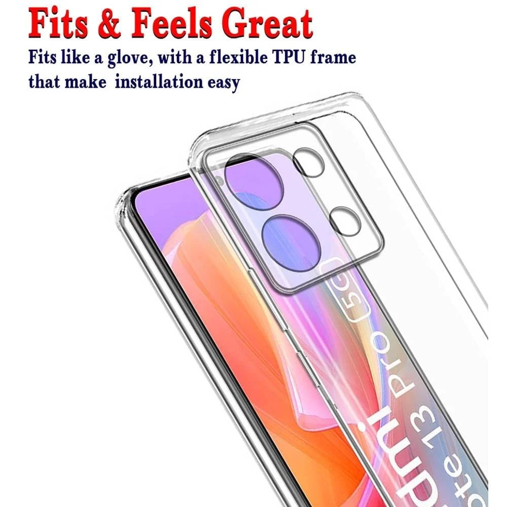 DL3 Mobilak Case Compatible with Xiaomi Redmi Note 13 Pro 5G / Poco X6 Case Crystal Soft TPU Gel Case Flexible Silicone Anti-Scratch Camera Protection TPU Cover - Clear