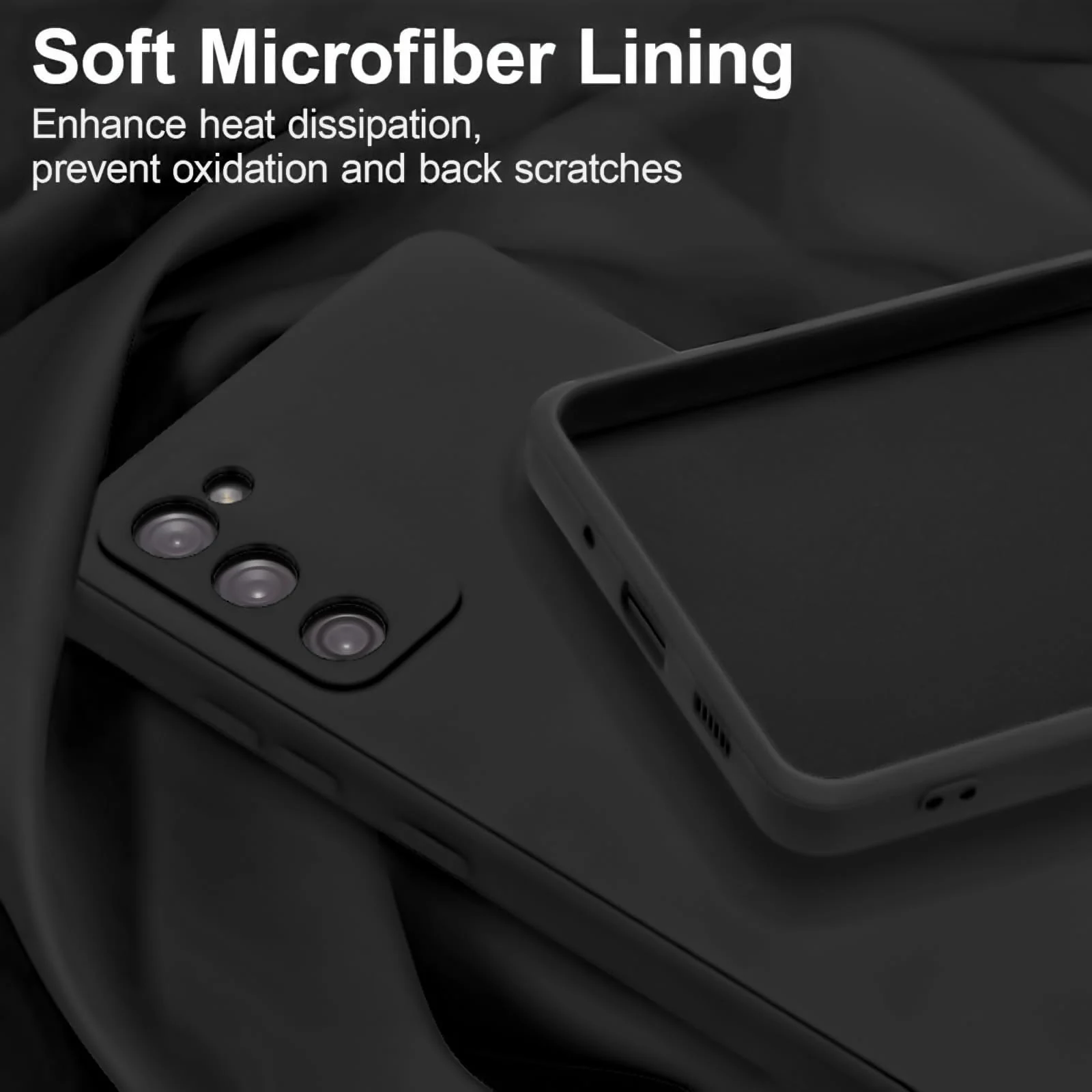 DL3 Mobilak Liquid Silicone Case for Samsung Galaxy S20 FE, Not compatible with MagSafe, Supports wireless charging, Camera protection - Black