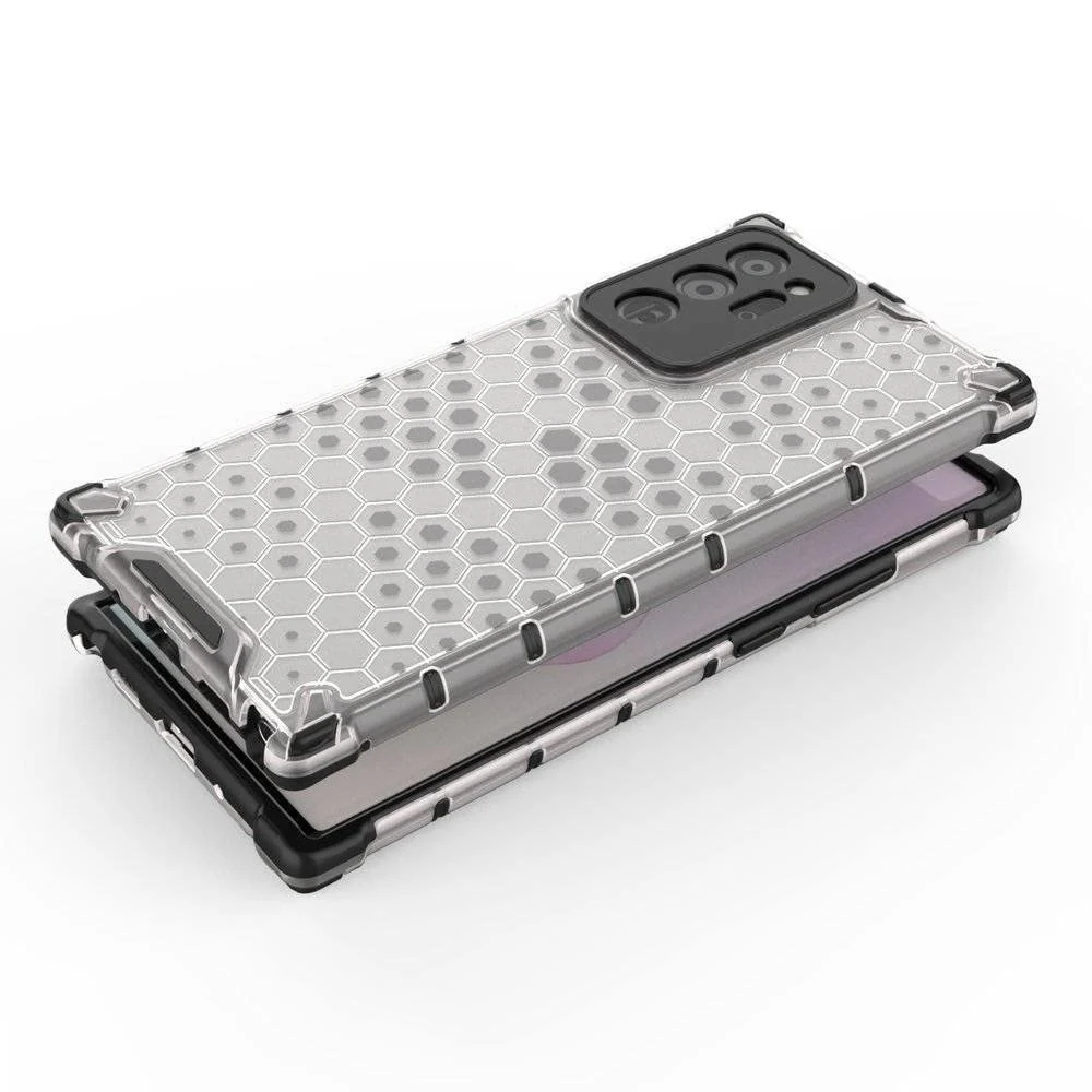 DL3 Mobilak Honeycomb Protective Case for Samsung Galaxy Note 20 5G, Shock-absorbing protection, Transparent design, Slim, lightweight profile - Clear