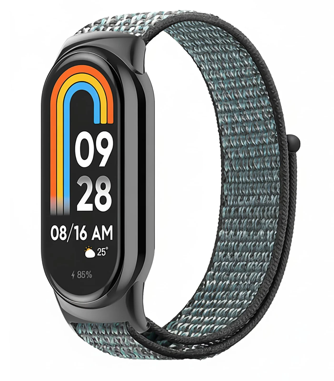 DL3 Mobilak Nylon Sport Band Compatible with Xiaomi Mi Band 10/9/8 for Women Men, Soft Adjustable Breathable Sport Loop Watch Strap Replacement Wristband for Xiaomi Smart Band 8/9/10 - Cloud Grey