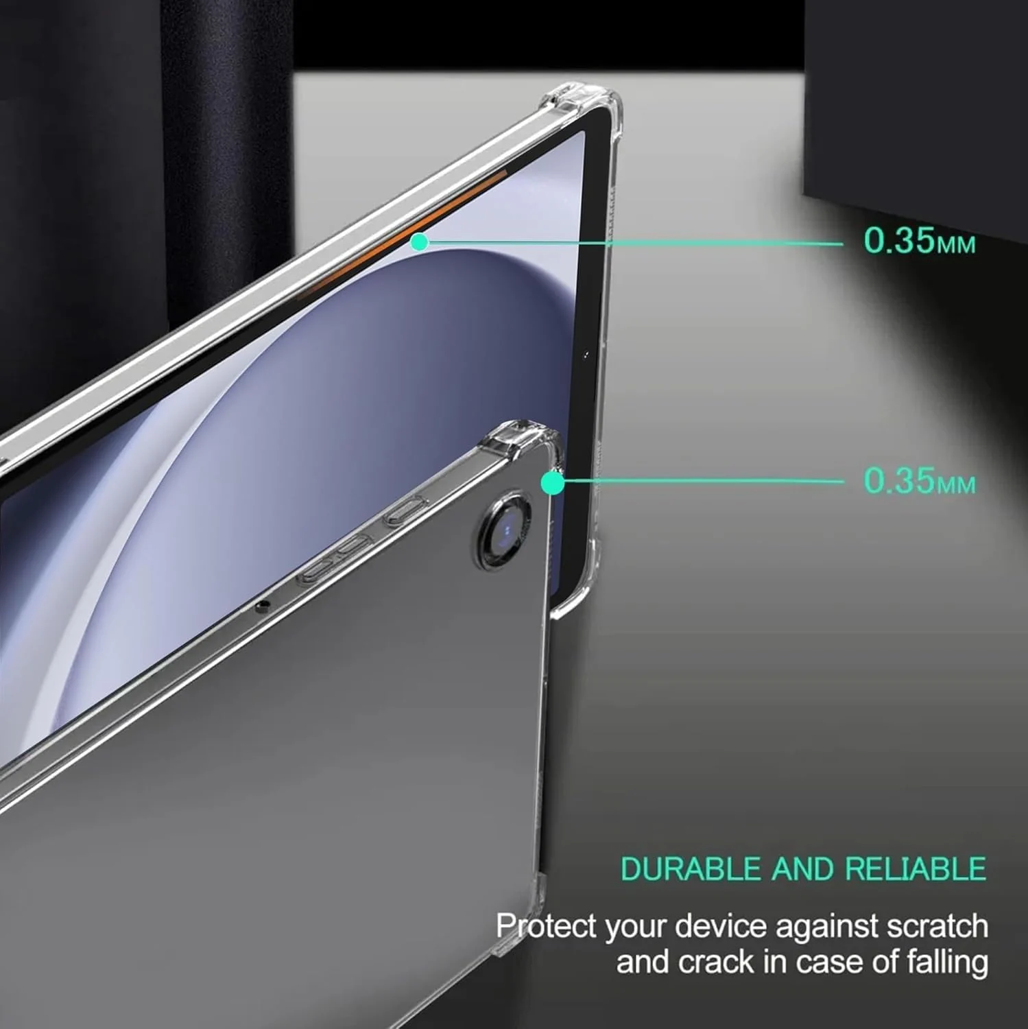 DL3 Mobilak Case For Samsung Galaxy Tab A9 Cover Case 8.7 inch Tablet Cover [SM-X110/X115/X117] Ultra Thin Silicone Shockproof Back Shell HD TPU Protective Cover - Clear