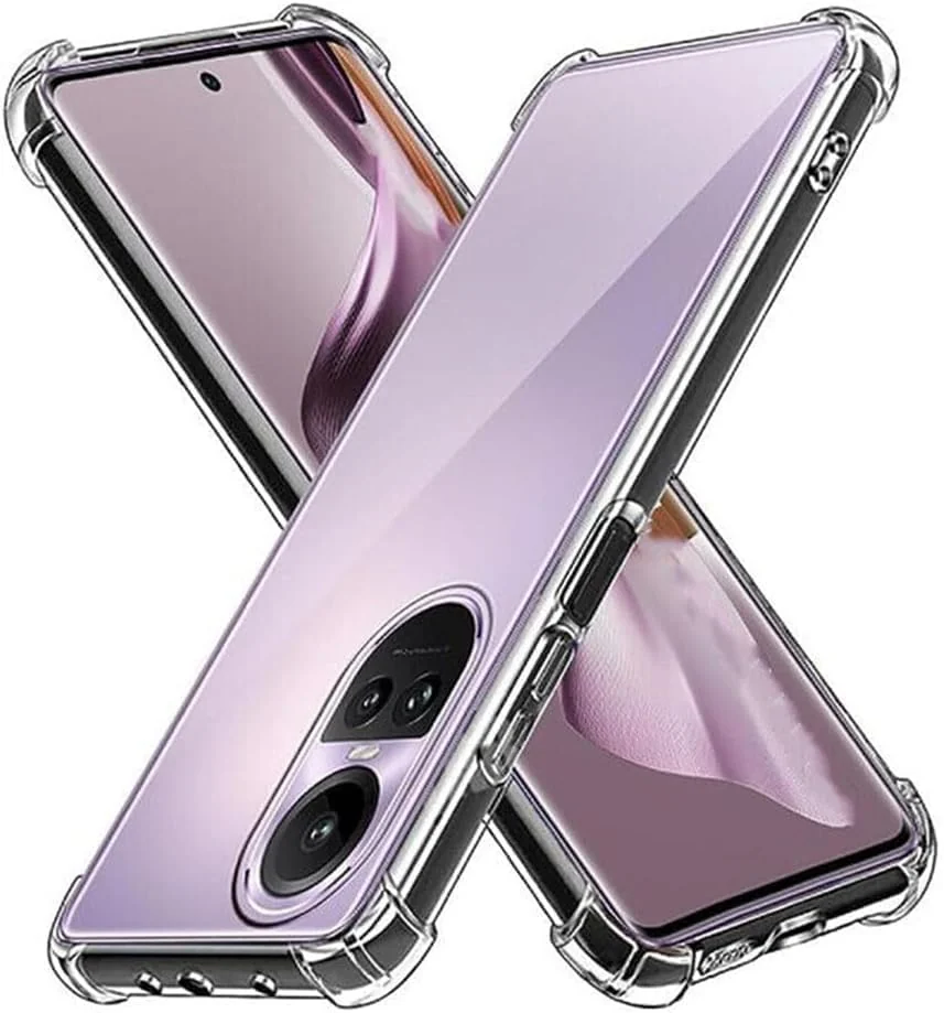 DL3 Mobilak Case Compatible with Reno 10 5G & 10 Pro 5G, Cover Silicone TPU Gorilla Anti-shock Protector Camera Shockproof Corners - Clear