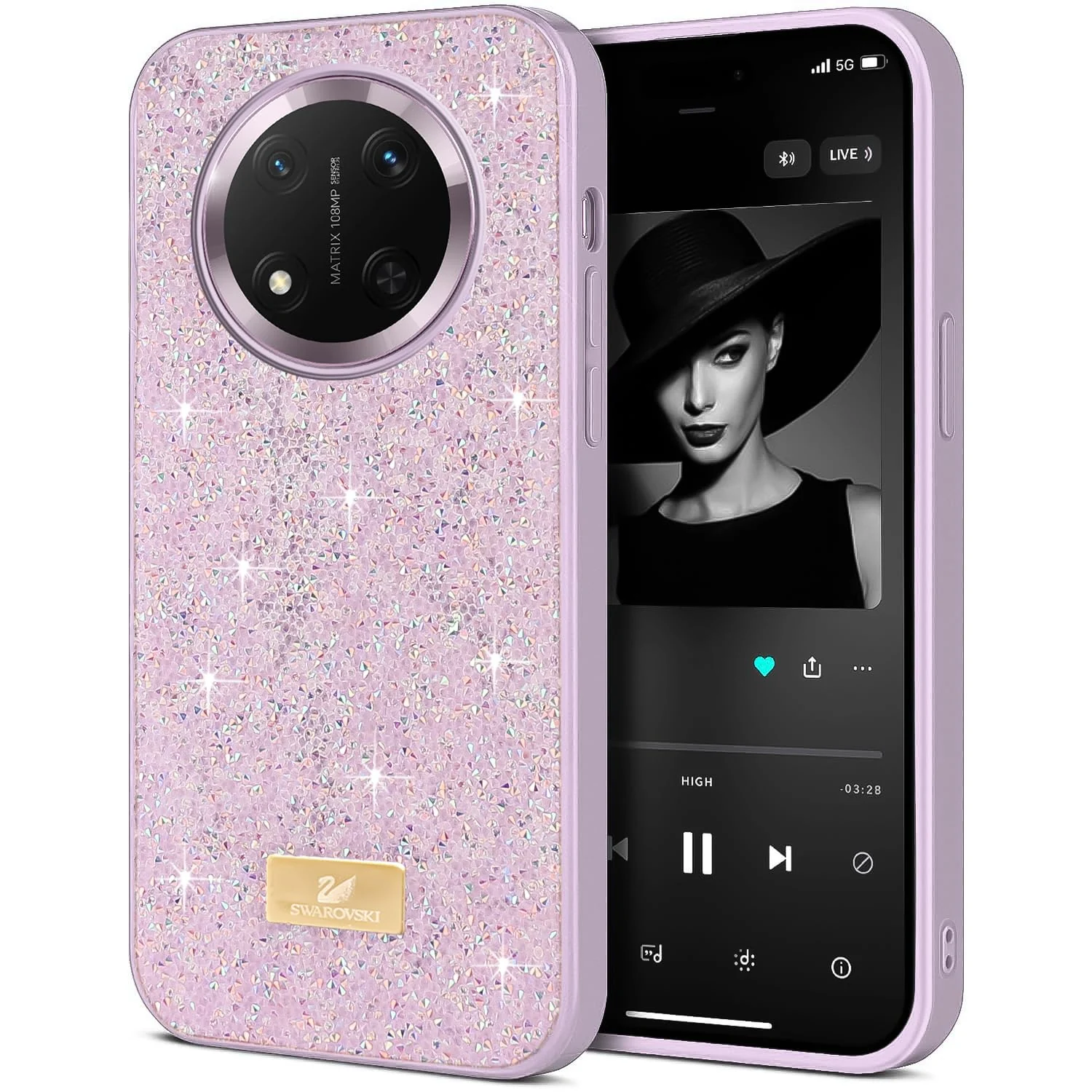5.5 — DL3 Mobilak Glitter Rhinestone Protective Case for Honor X9C with Shockproof Design