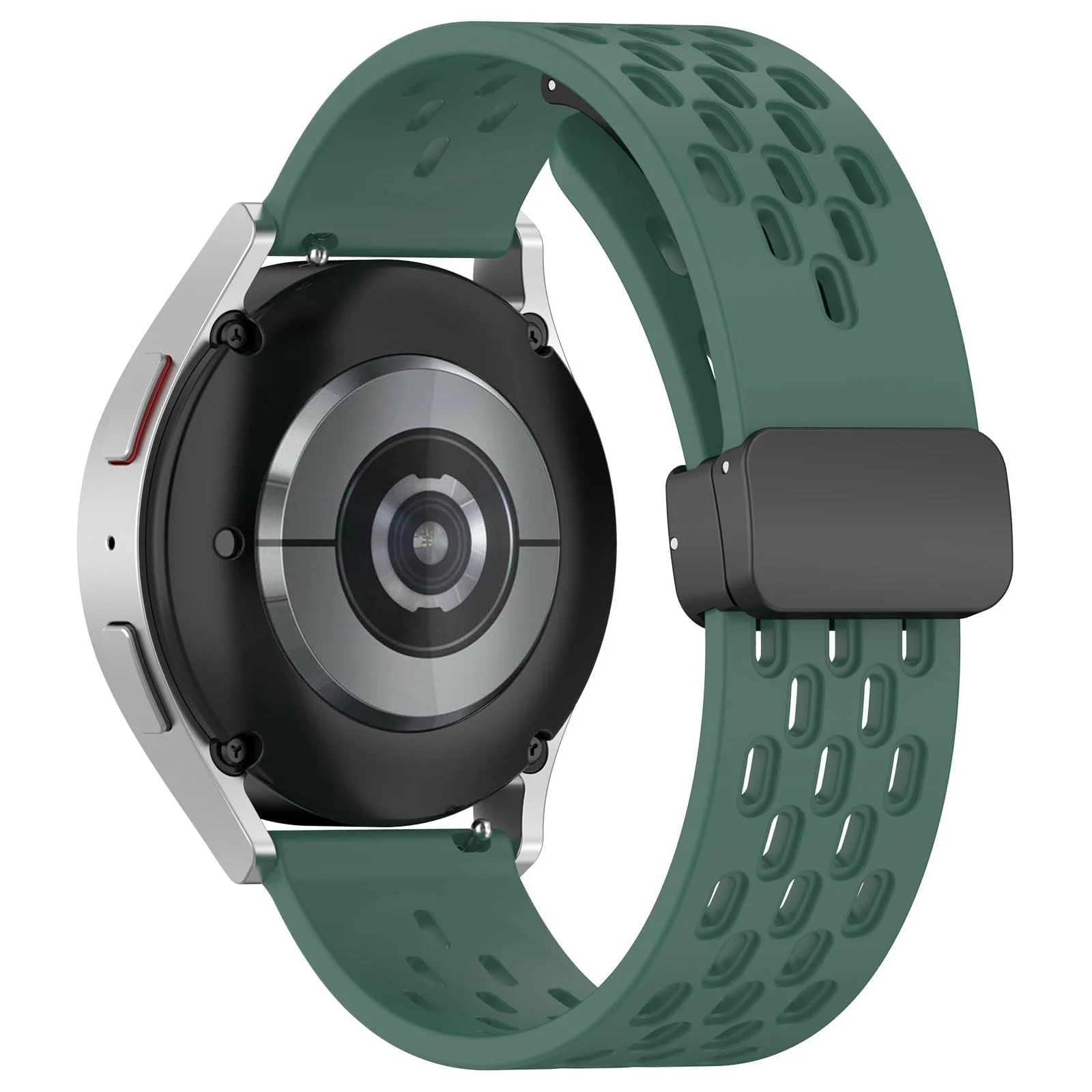 DL3 Mobilak Silicone Band Magnetic Clasp 22MM Strap For Samsung galaxy watch3 45mm /galaxy 46mm/Gear S3/Huawei watch GT3 46MM/GT2E/GT2 Pro/GT GT2 46MM/Magic Watch2 46mm/Amazfit GTR 3/4 (Pine) - Pine Green