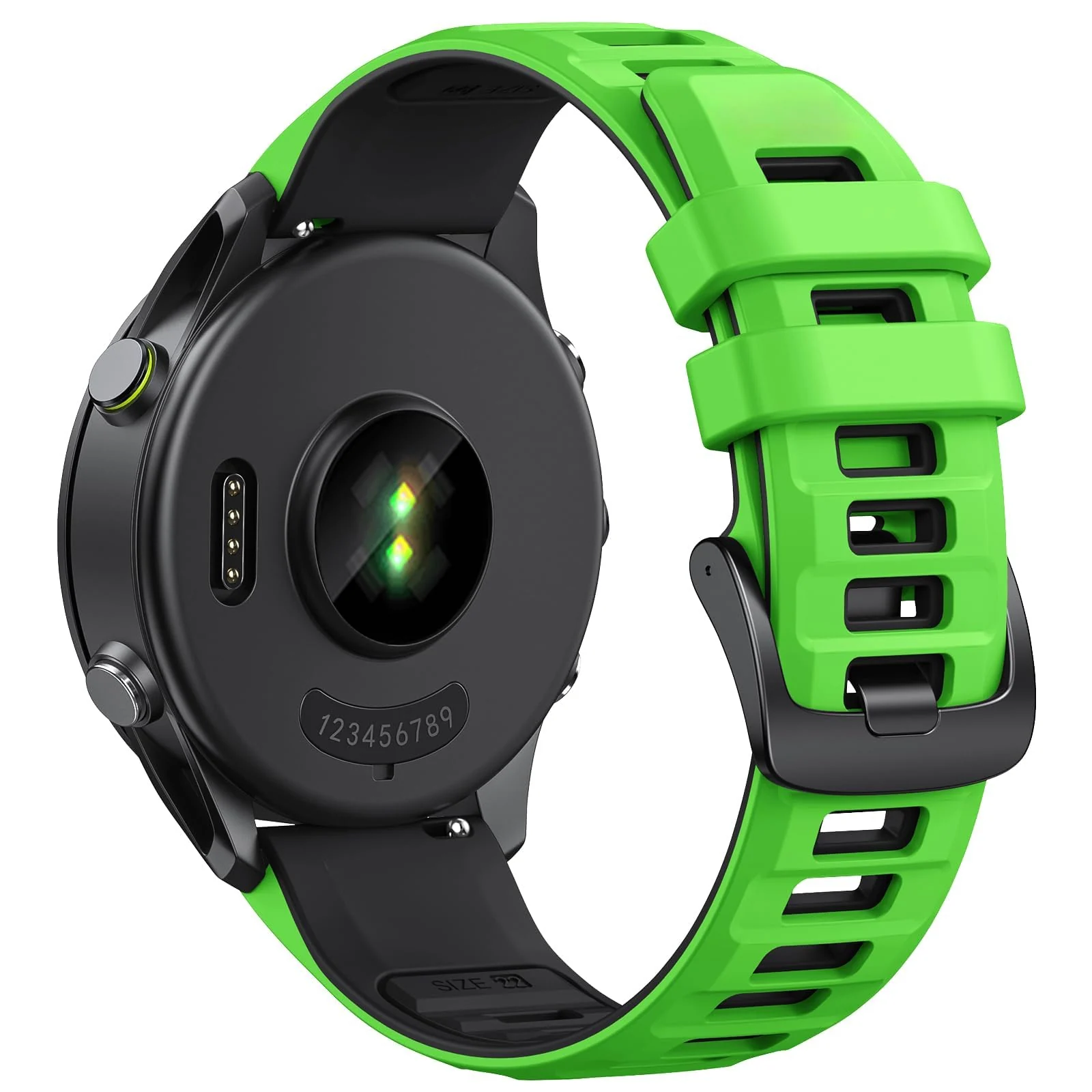 DL3 Mobilak Silicone Sport Band 22MM Strap For Xiaomi Redmi Watch 5 Active/5 Lite/Samsung Galaxy Watch 46mm/Watch 3 45mm/Gear S3/Huawei watch GT5 GT4 GT3 GT2 GT 46MM/GT2E/GT3 Pro/GT 5 Pro/Amazfit GTR4 - Grassy Green/black