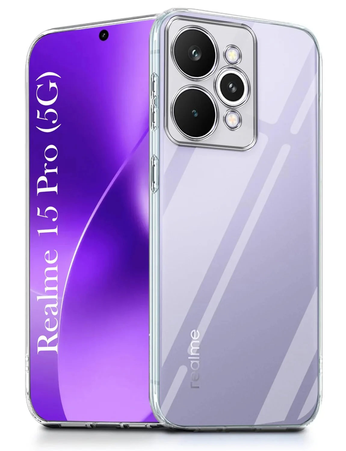 DL3 Mobilak Case Compatible with realme 15 Pro 5G, Case Crystal Soft TPU Gel Case Flexible Silicone Anti-Scratch Camera Protection TPU Cover - Clear