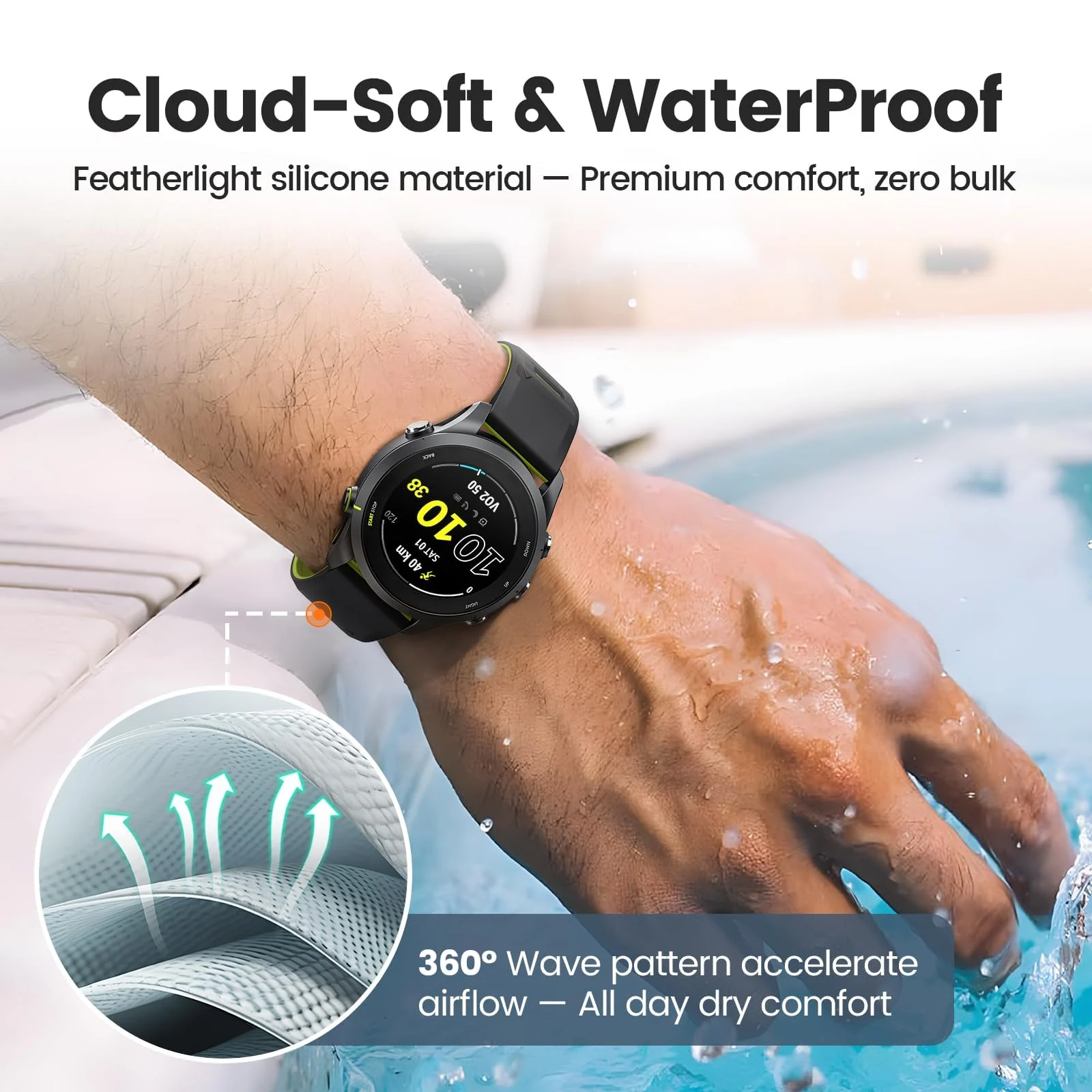 DL3 Mobilak Silicone Sport Band 22MM Strap For Xiaomi Redmi Watch 5 Active/5 Lite/Samsung Galaxy Watch 46mm/Watch 3 45mm/Gear S3/Huawei watch GT5 GT4 GT3 GT2 GT 46MM/GT2E/GT3 Pro/GT 5 Pro/Amazfit GTR4 - Black/green