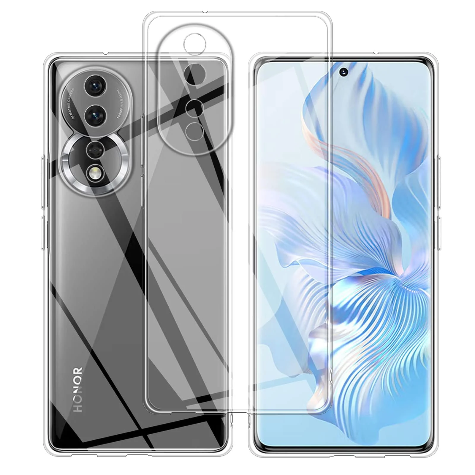 DL3 Mobilak Case Compatible with Honor 80 Case Crystal Soft TPU Gel Case Flexible Silicone Anti-Scratch Camera Protection TPU Cover - Clear