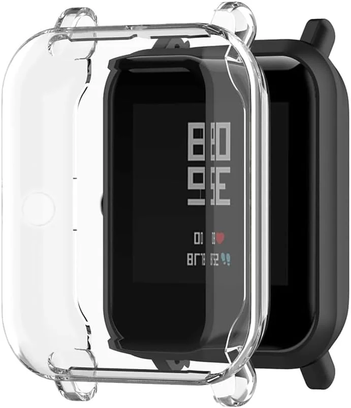 DL3 Mobilak Case Compatible with Amazfit GTS 2 Mini/Bip U Pro/Bip S/Bip Lite Case All-Around Screen Protector Watch Soft TPU Shockproof Cover Slim Guard Thin Bumper Shell Protector - Clear