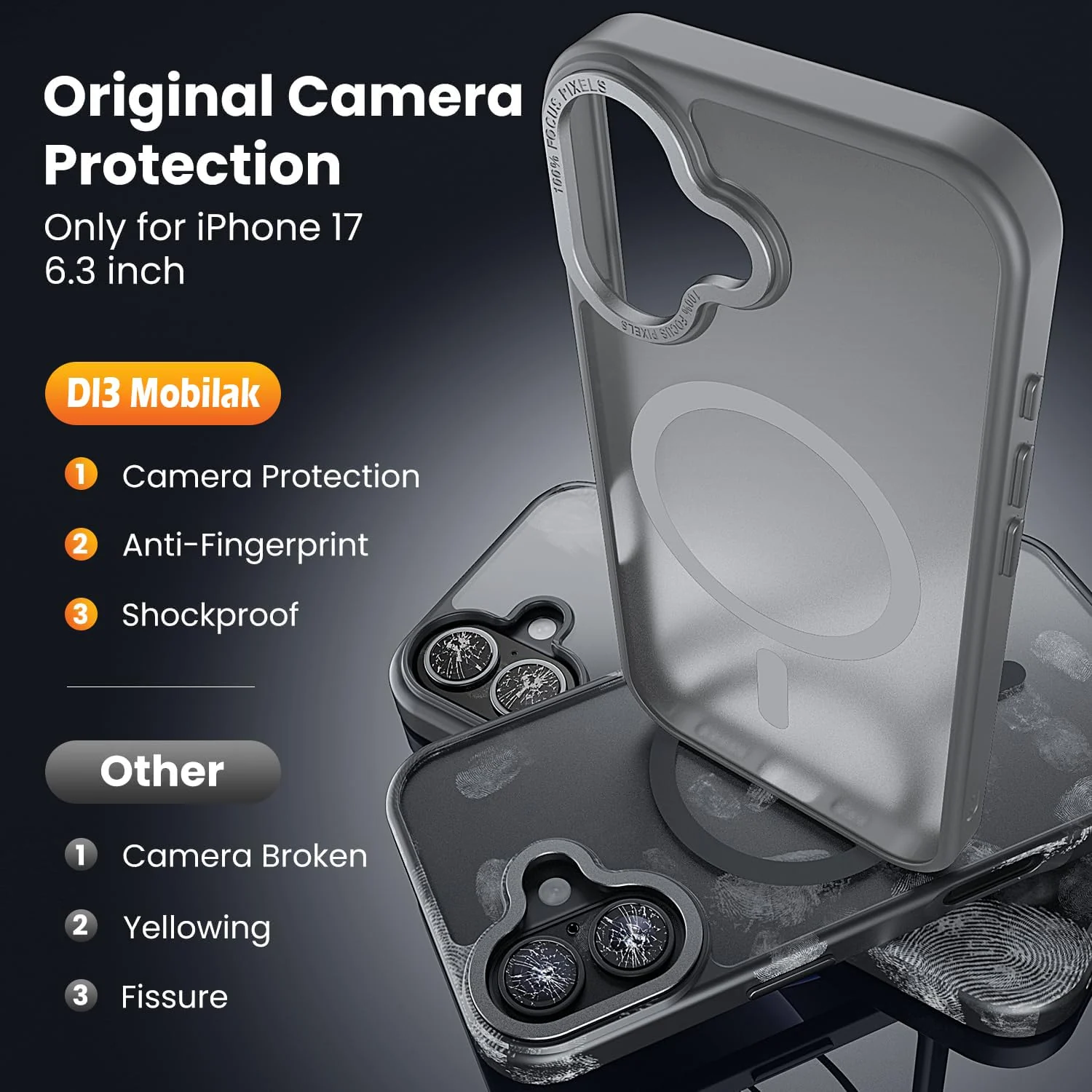 DL3 MOBILAK Protective Phone Case for Apple iPhone 17 - Gray