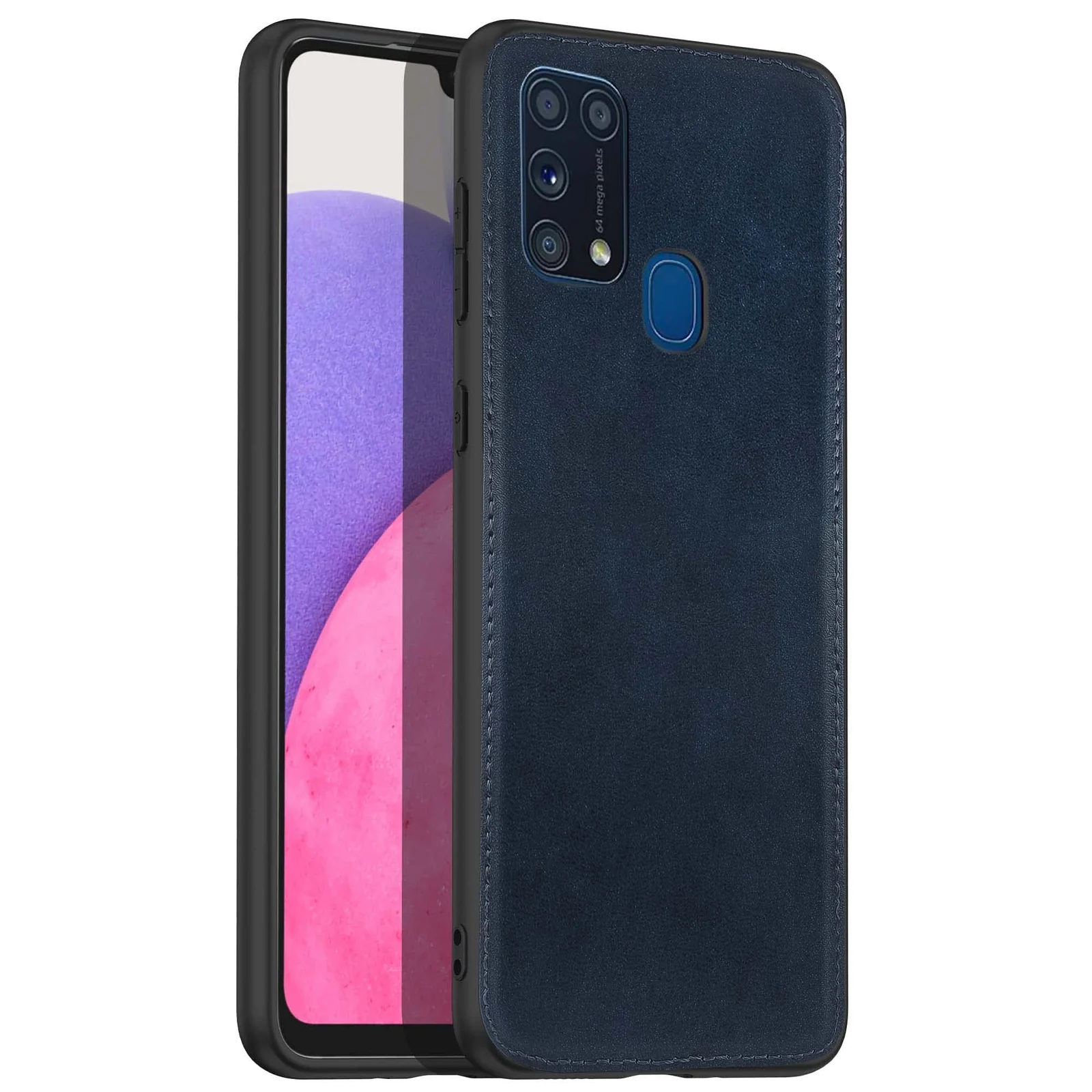 Dl3 Mobilak Case for samsung galaxy M31 Leather Case,Anti-Drop, Anti-Shock, Non-Slip Texture,Simple Cell Phong Cover (Brown)