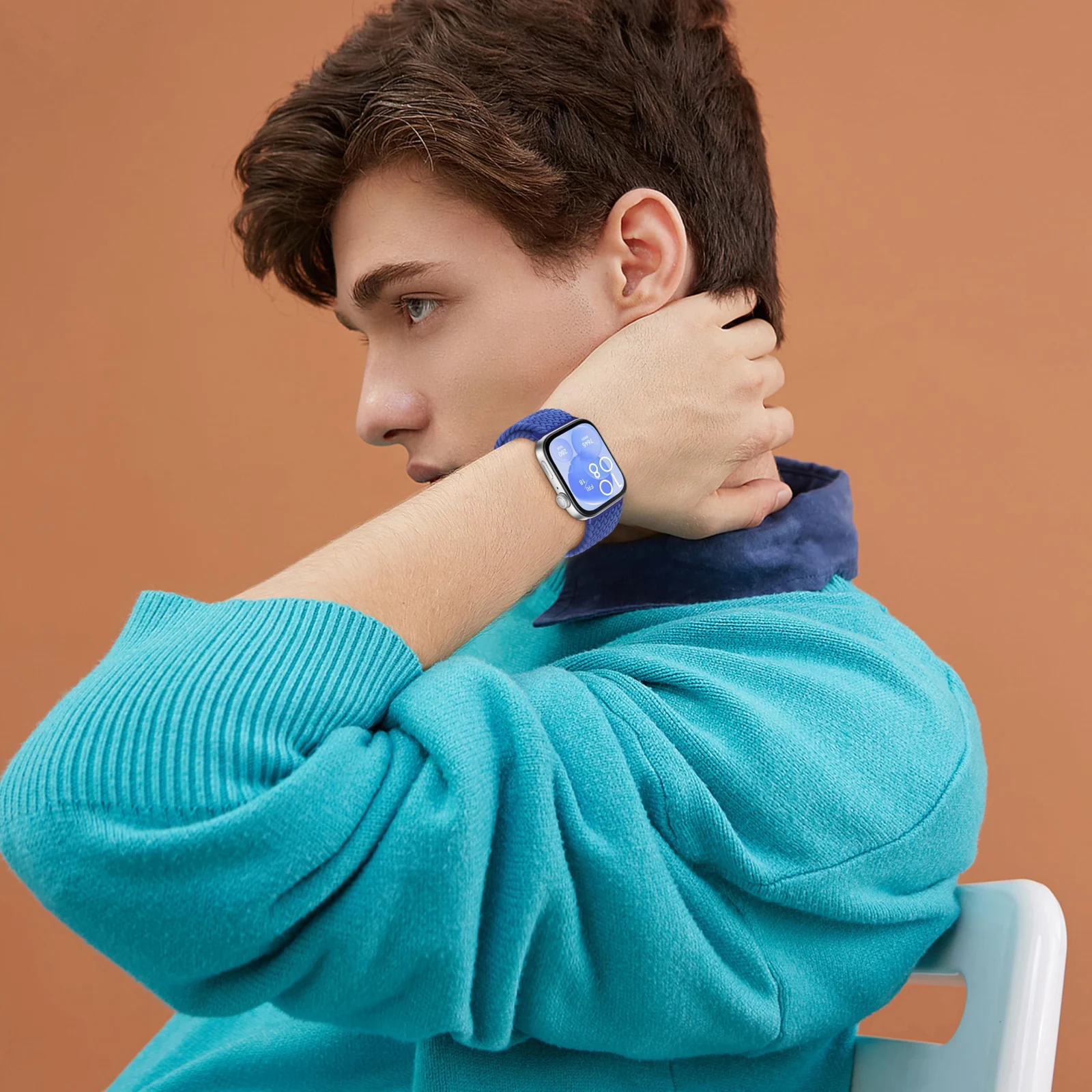 DL3 Mobilak Replacecment Band Compatible with Huawei Watch Fit 3 for Women Men, Adjustable Braided Bands Straps Elastics Sport Wristband Nylon Band for Huawei Watch Fit 3 Strap - Blue