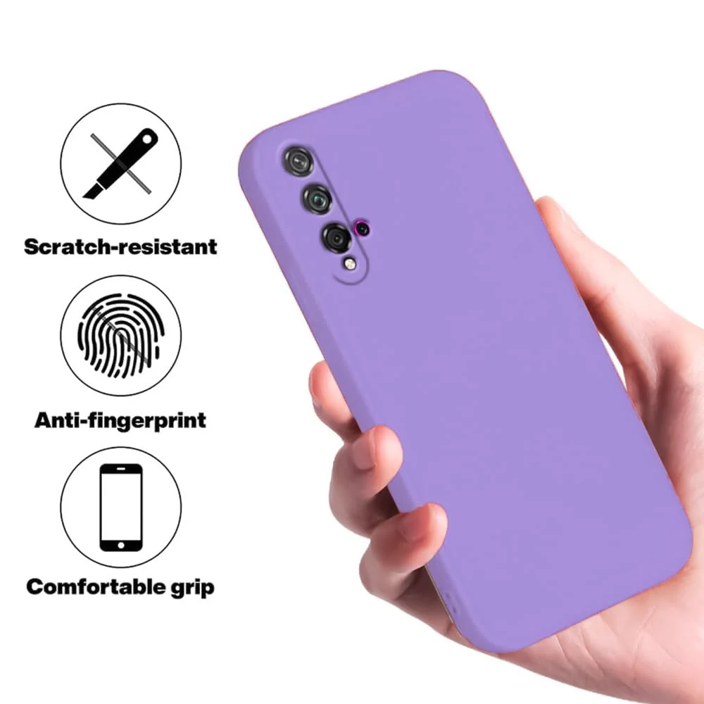 DL3 Mobilak Huawei nova 5T Case, Soft Flexible Liquid Silicone Gel Rubber Bumper Cover, Full Body Shockproof Protective Phone Case - Light Purple