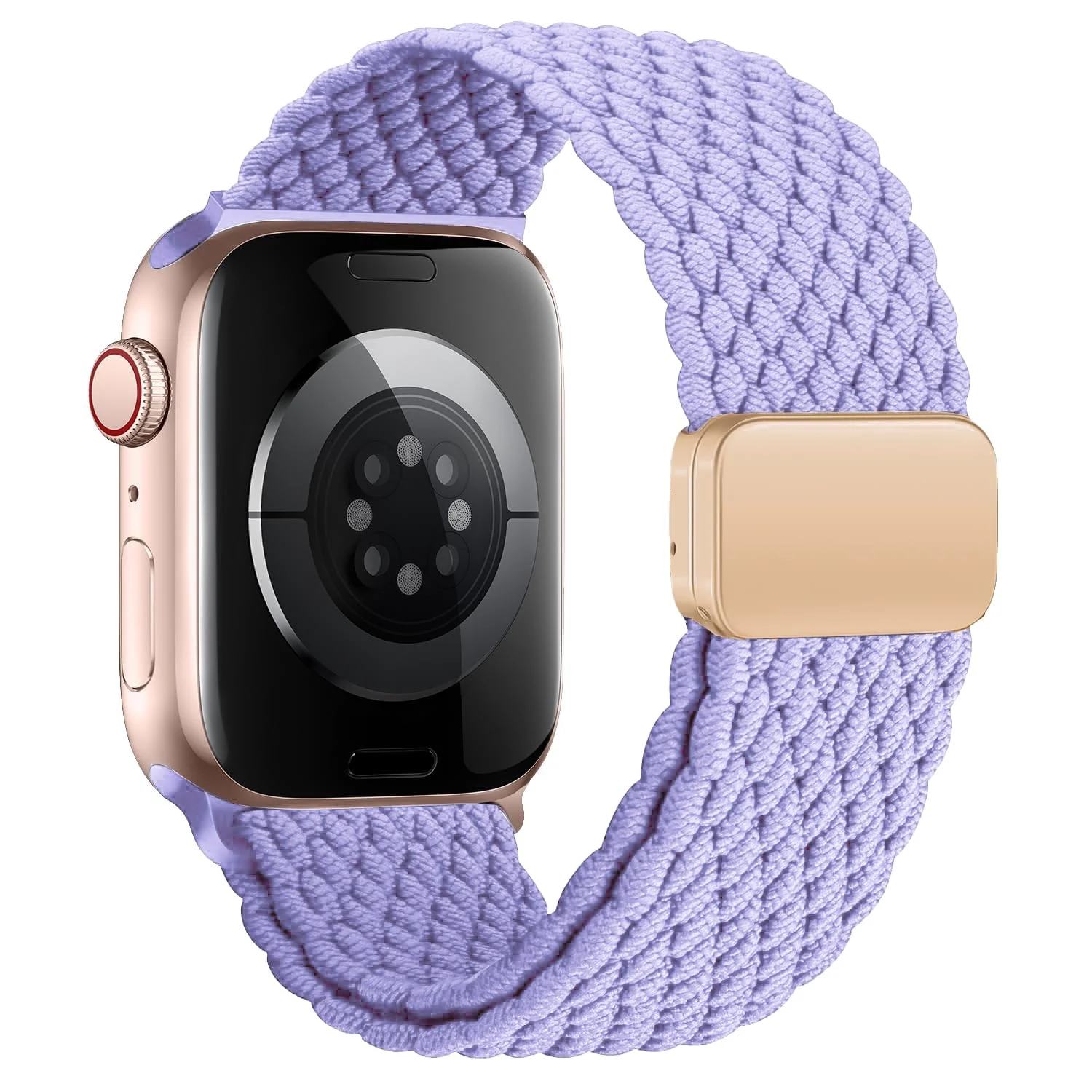 DL3 Mobilak Sport Solo Loop Compatible with Apple Watch Band 42mm 44mm 45mm 46mm 49mm for Women Men, Magnetic Strap Stretchy Braided Wristband for iWatch Series 11 10 9 8 7 6 5 4 3 Ultra 3 2 1 SE SE2 - Light Purple