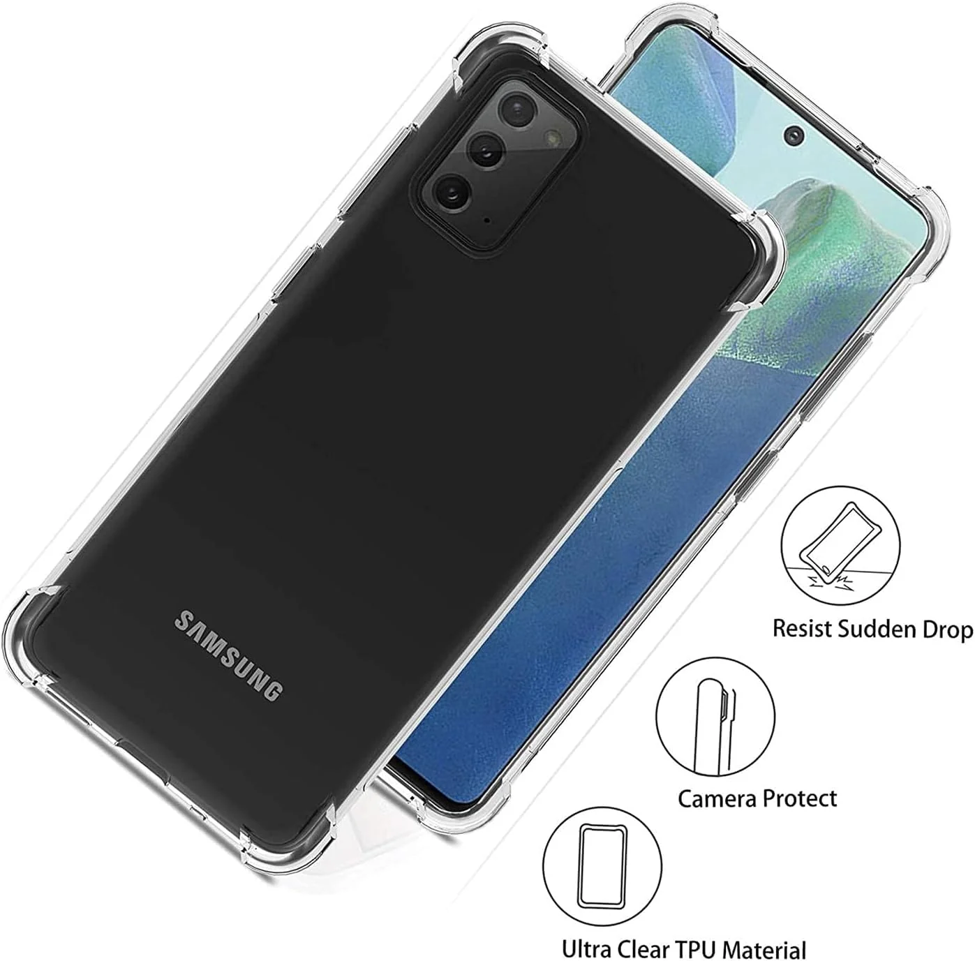 DL3 MOBILAK Clear Soft TPU Phone Case for Samsung Galaxy Note 20 - Clear