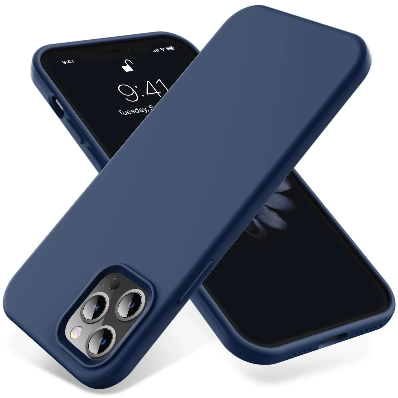 DL3 Mobilak Liquid Silicone Protective Case for iPhone 14 Pro (6.1 Inch) with Camera Protection and Microfiber Lining - Blue 2