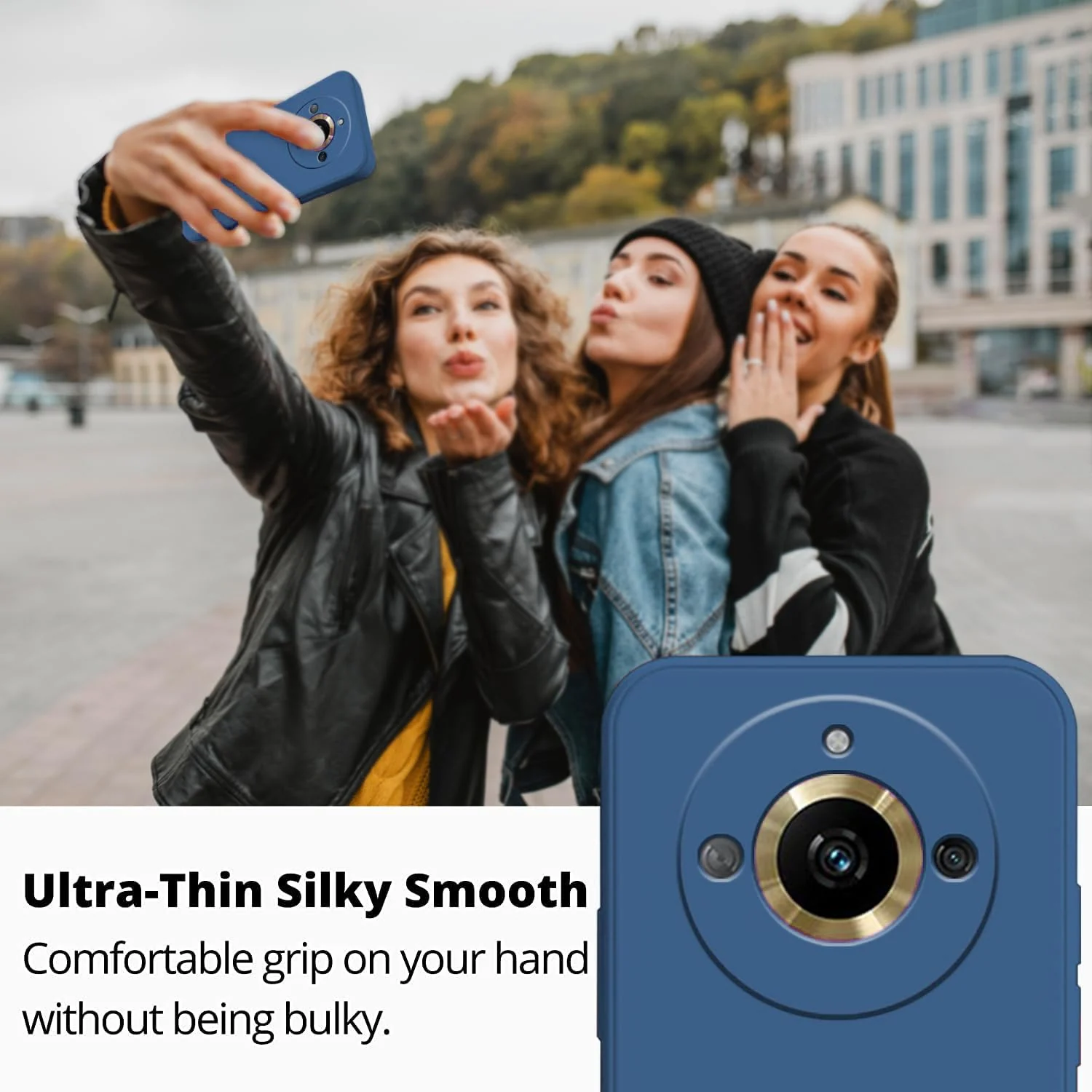 DL3 Mobilak realme 11 Pro & realme 11 Pro+ Plus 5G Case, Soft Flexible Liquid Silicone Gel Rubber Bumper Cover, Full Body Shockproof Protective Phone Case - Blue