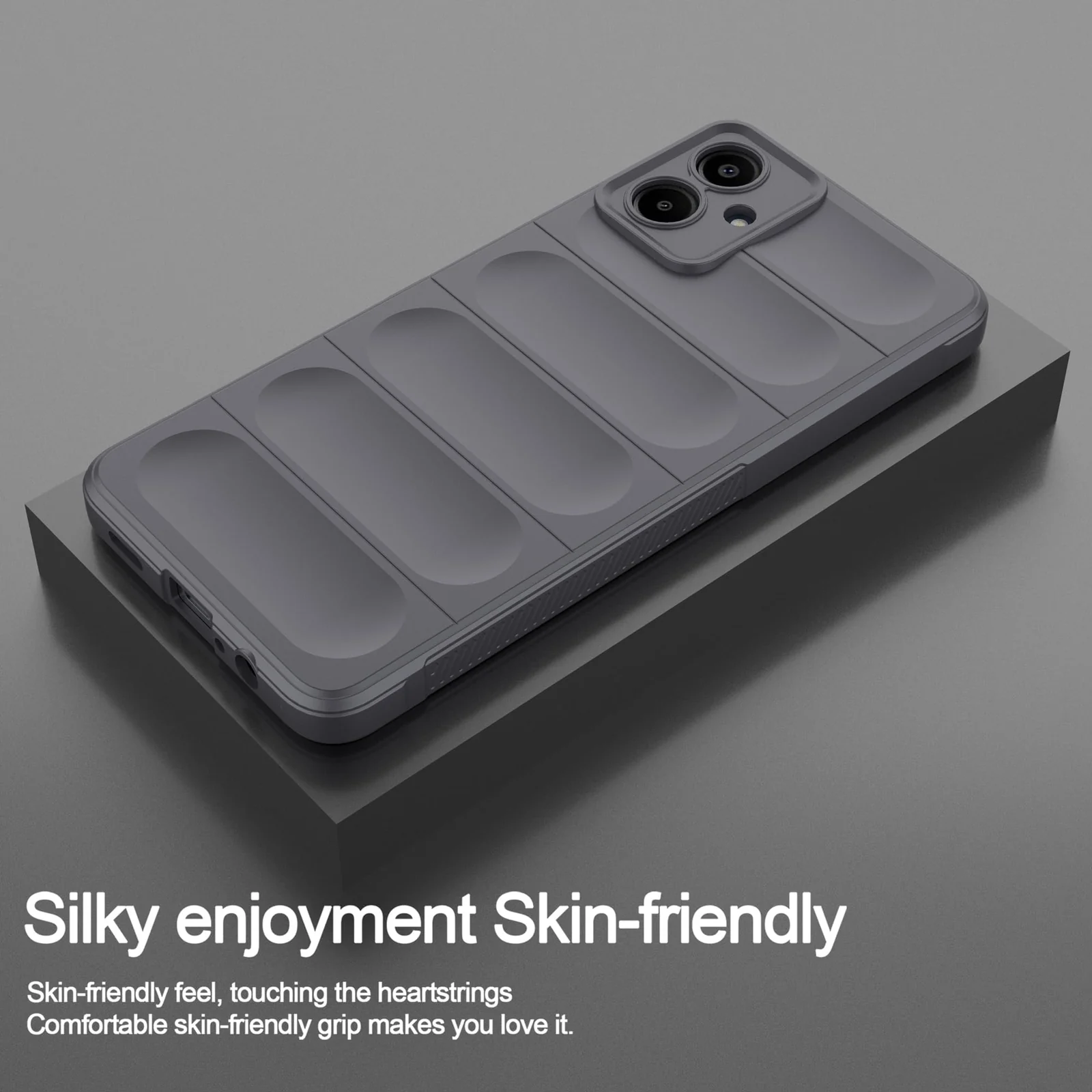 DL3 Mobilak Flexible Silicone and TPU Protective Case with Camera Protection for Samsung Galaxy A06 - Dark Gray