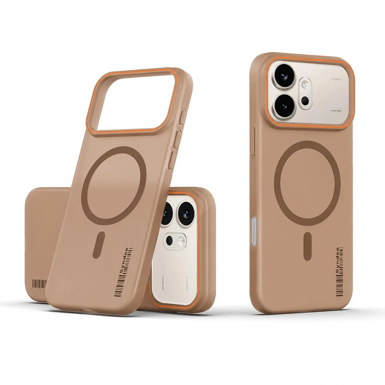 DL3 Mobilak Translucent Matte Case for Honor 600 5G, Compatible with MagSafe accessories, Shock-absorbing protection, Integrated ring holder - Brown