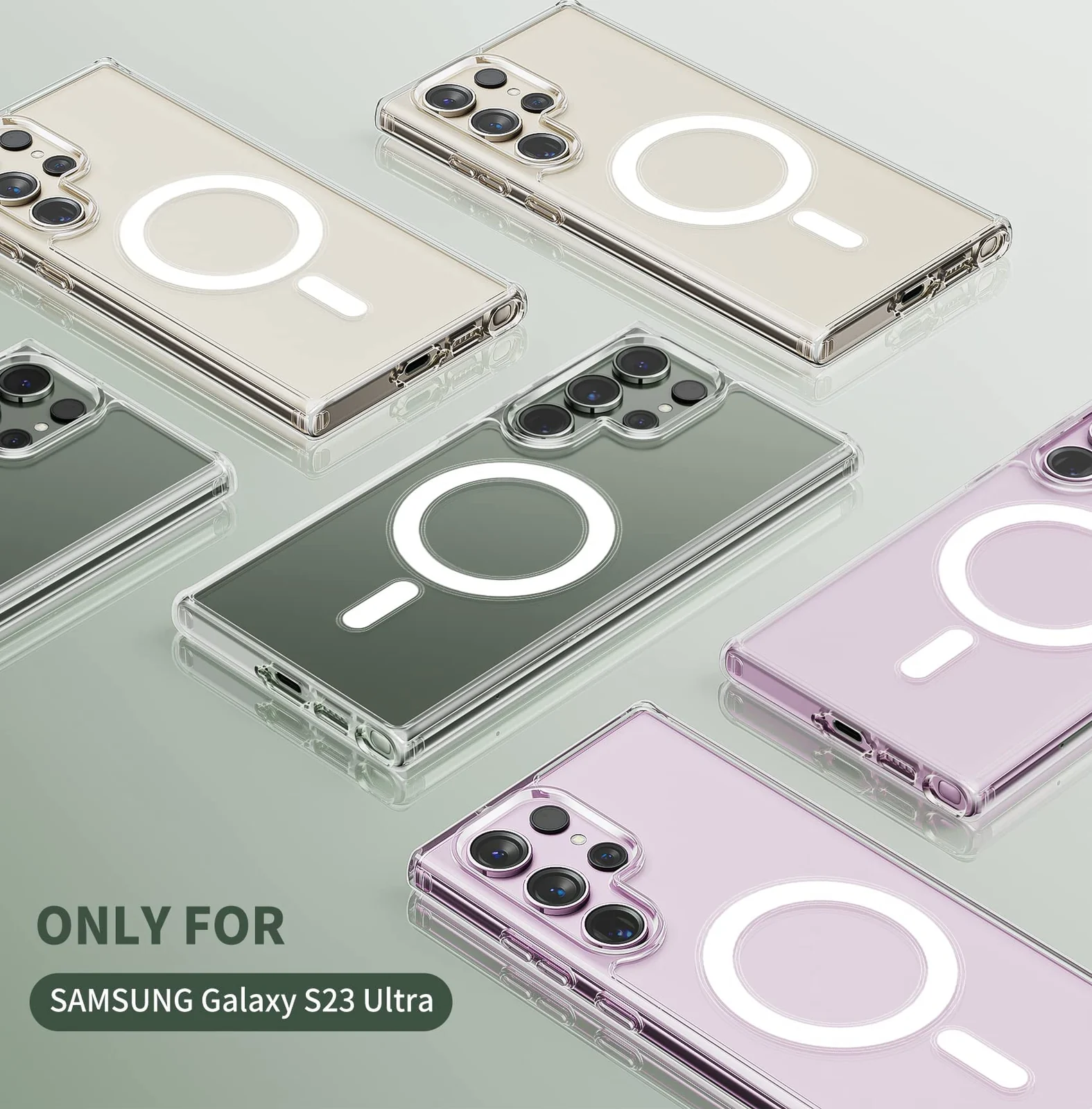 DL3 Mobilak MagSafe-Compatible Clear Magnetic Case for Samsung Galaxy S23 Ultra - Clear