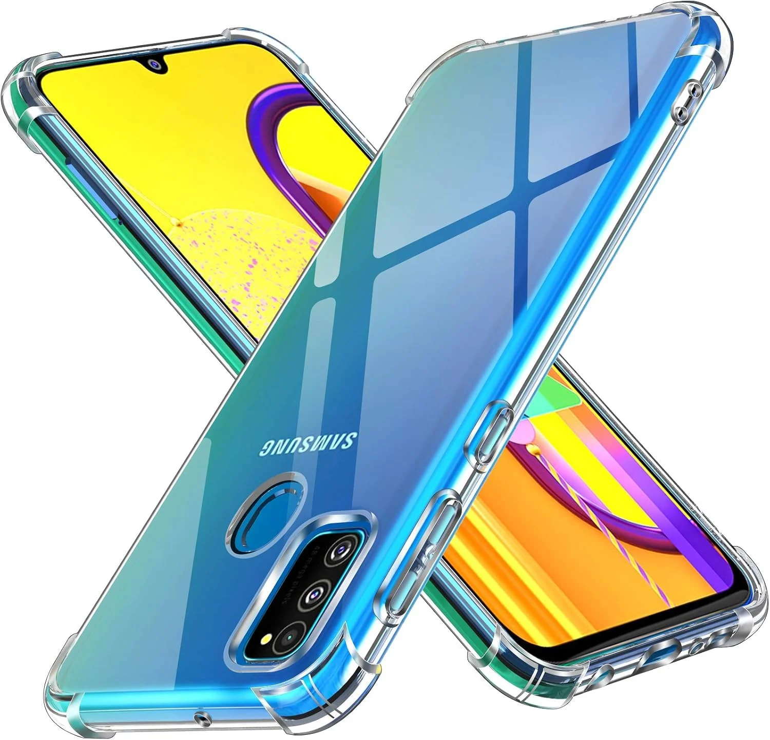 DL3 MOBILAK Clear Soft TPU Phone Case for Samsung Galaxy M30s and M21 - Clear