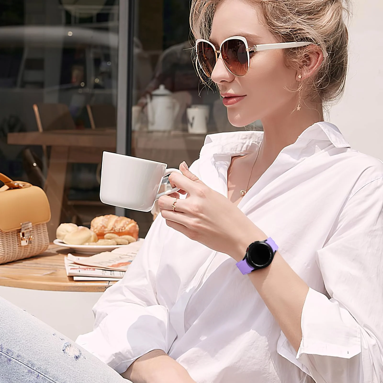 DL3 Mobilak No Gap Bands Compatible with Samsung Galaxy Watch 7 5 4 6 Band 44mm 40mm/Watch 5 Pro 45mm/Galaxy Watch 4 Classic 46mm 42mm Strap,20mm Quick Release Sport Replacement Bands for Women Men - Purple