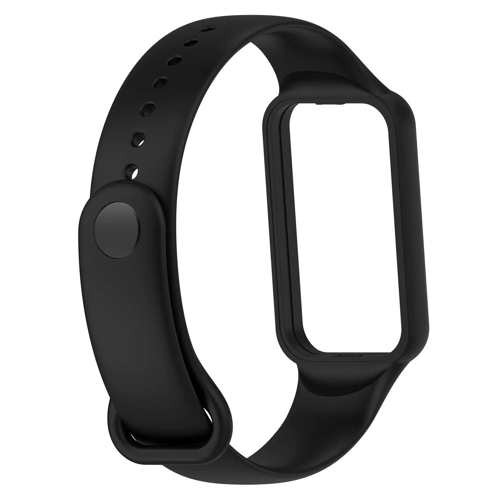 DL3 MOBILAK Sport Band Compatible With Amazfit Band 7 Fitness Tracker Replacement Strap Soft Silicone Wristband Bracelet For Amazfit Band7 - Black