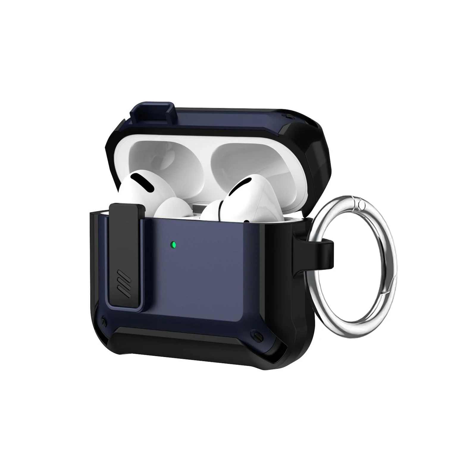 DL3 Mobilak AirPods 3 Case With Lock Lid, Rugged for AirPod 3rd 2021 Cool Protective Cover for Men Full-Body Armor Shockproof Skin Shell With Carabiner