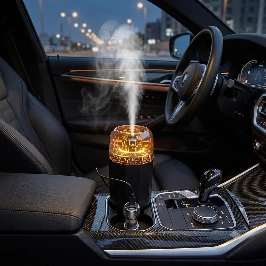 MOBIGON Volcano Mist 350 ml Aroma Diffuser and Humidifier, Black