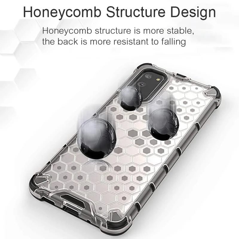 DL3 Mobilak Honeycomb Protective Case for Samsung Galaxy Note 10 Lite / A81, Shock-absorbing protection, Transparent design, Slim, lightweight profile - Black