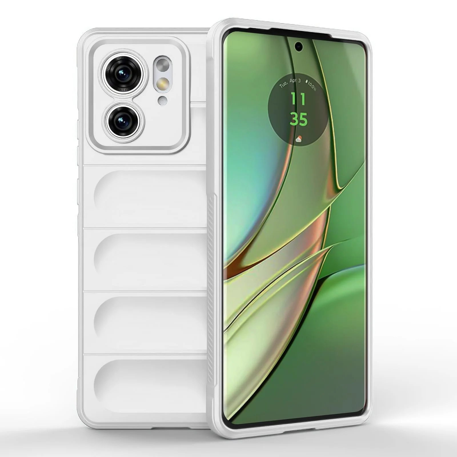 DL3 Mobilak Soft Silicone Protective Case for Motorola Edge 40 5G with Camera Protection and Shockproof Design - White