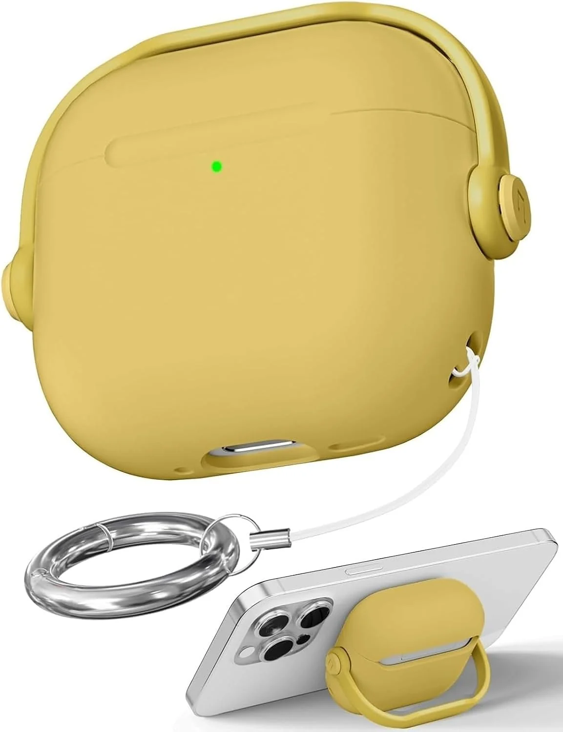 DL3 Mobilak Protective Case for AirPods 3 [With Closure Lid] [Front LED Visible] [With Wrist Strap] Skin Case Compatible with Airpod 3rd Generation 2021 - Yellow