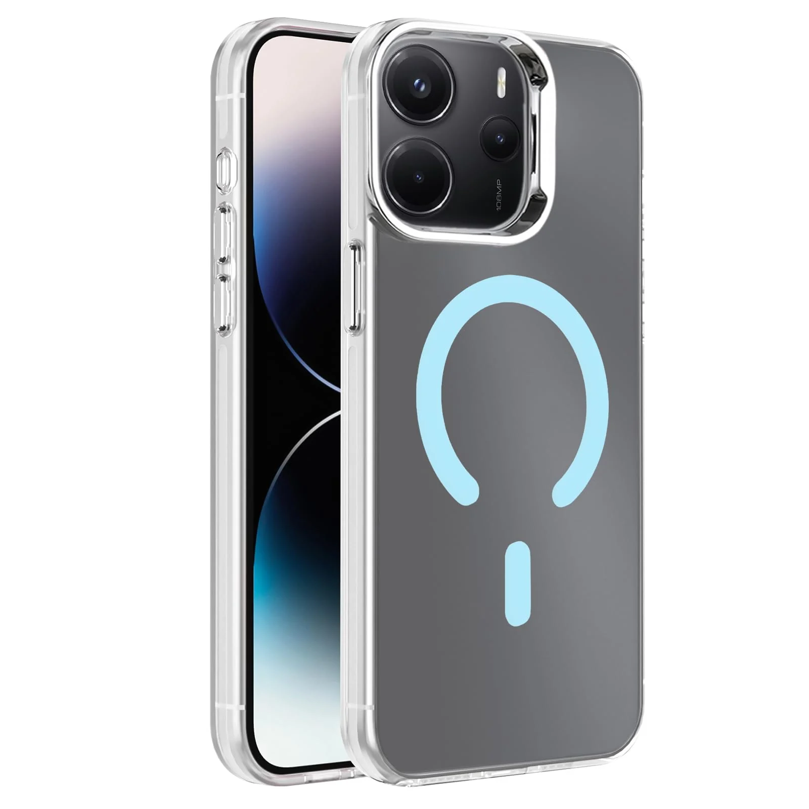 DL3 Mobilak Case for Xiaomi Redmi Note 14 4G (Not 5G) Crystal Clear [Not Compatible with MagSafe] Soft TPU Gel Case Flexible Silicone Anti-Scratch Transparent TPU Cover - Baby Blue