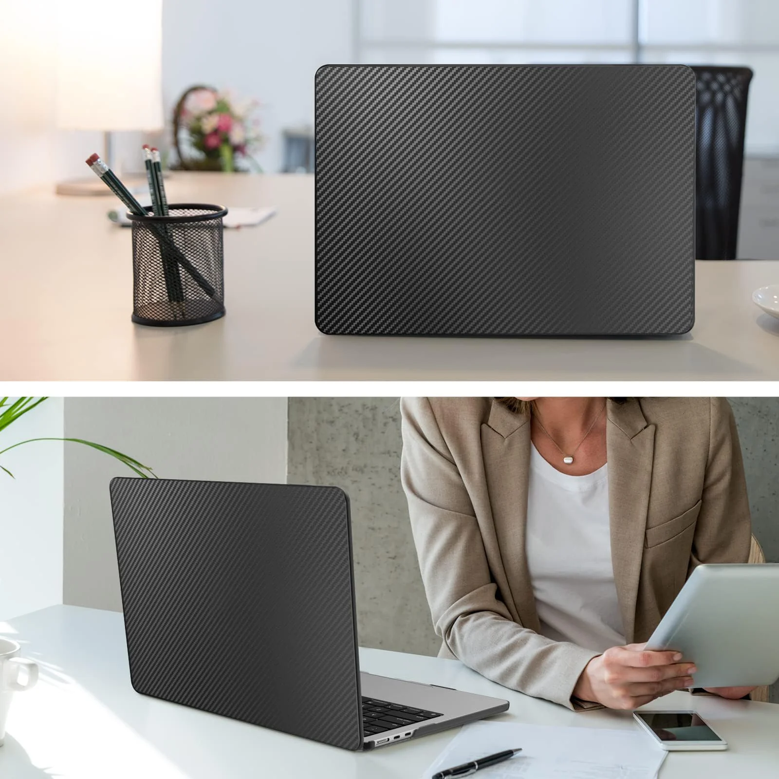 DL3 Mobilak Compatible with MacBook Air 13 inch Case 2022 2021 2020 2019 2018 Release A2337 M1 A2179 A1932 Touch ID, Plastic Hard Shell Case Cover Compatible with MacBook Air 13.3 inch - Carbon Fiber
