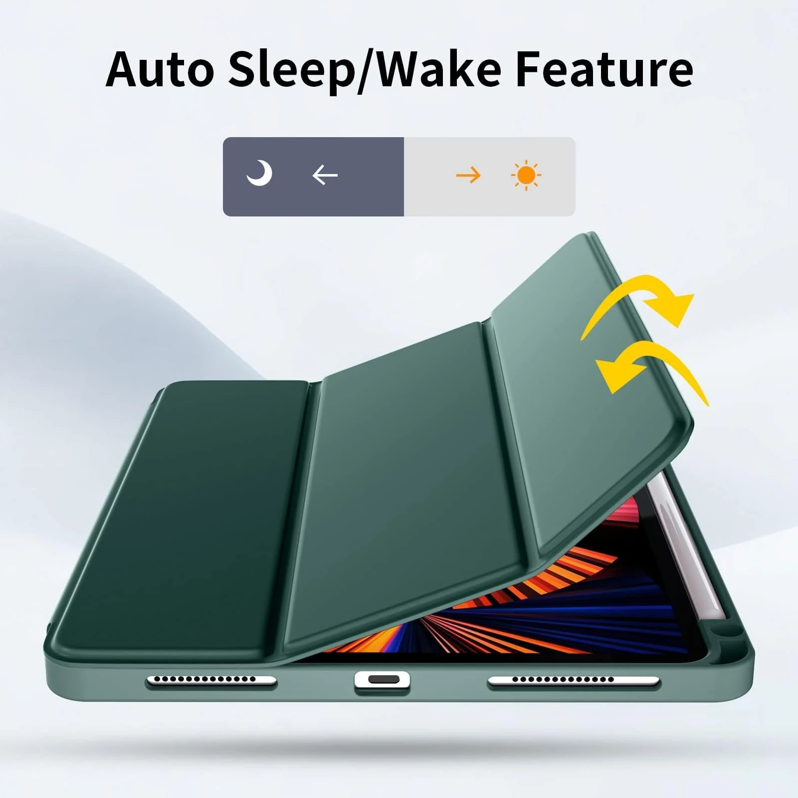 DL3 Mobilak Honor Pad X8a Case 11 inch 2024 Tablet Cover Case with Pencil Holder, Soft TPU Back Trifold Stand Protective Smart Cover Flip, Auto Wake&Sleep - Green