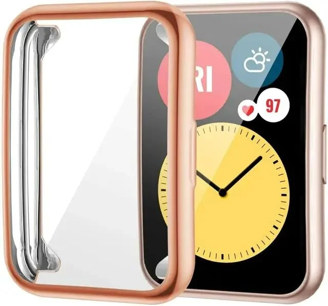 DL3 Mobilak Case Compatible withHuawei Watch Fit Case All-Around Screen Protector Watch Soft TPU Shockproof Cover Slim Guard Thin Bumper Shell Protector